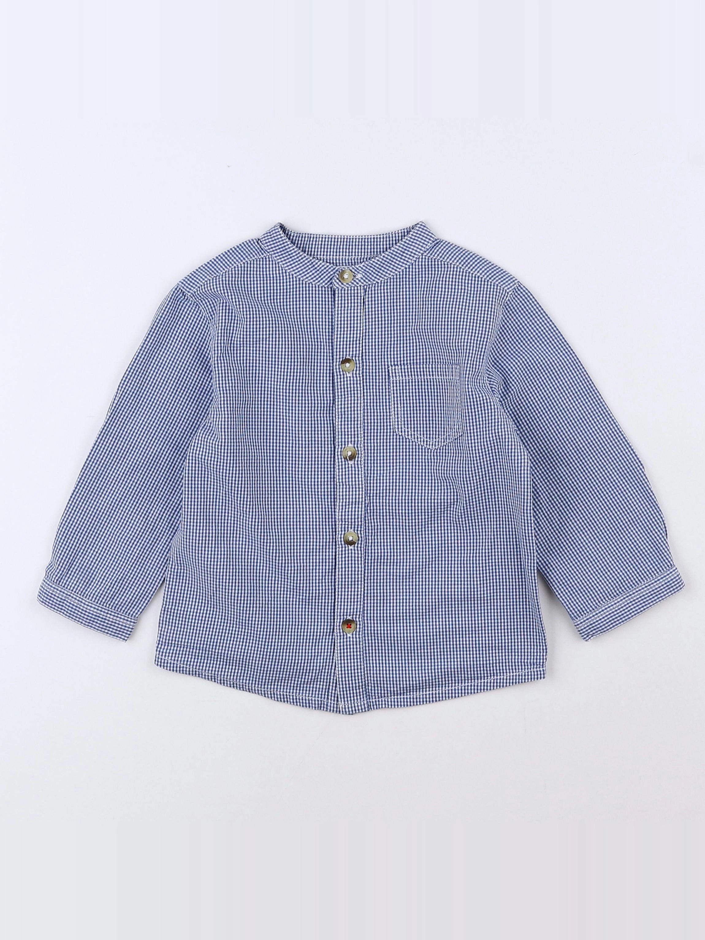 Boutchou - chemise bleu - 12 mois