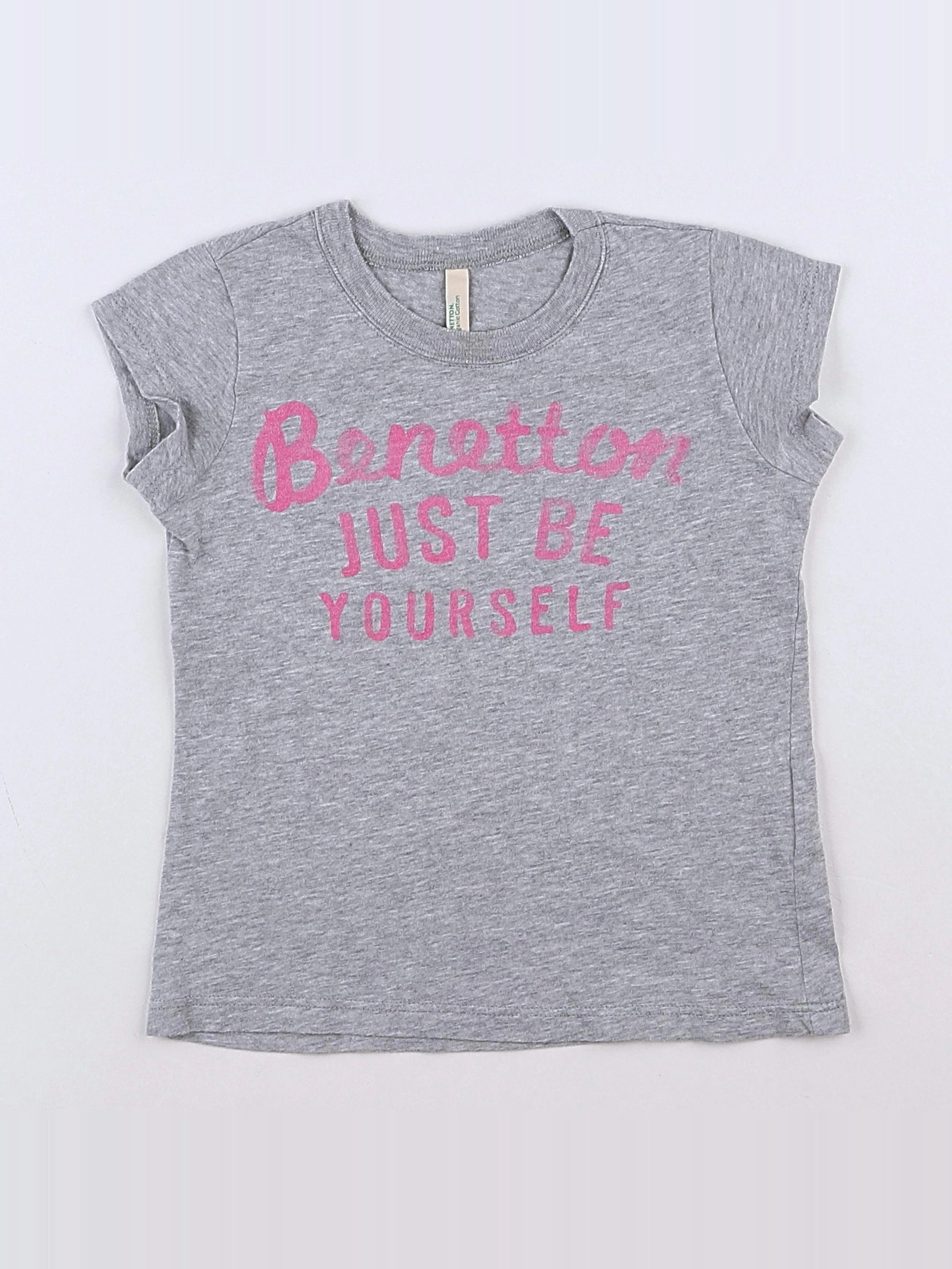 Benetton - tee-shirt gris - 12/18 mois