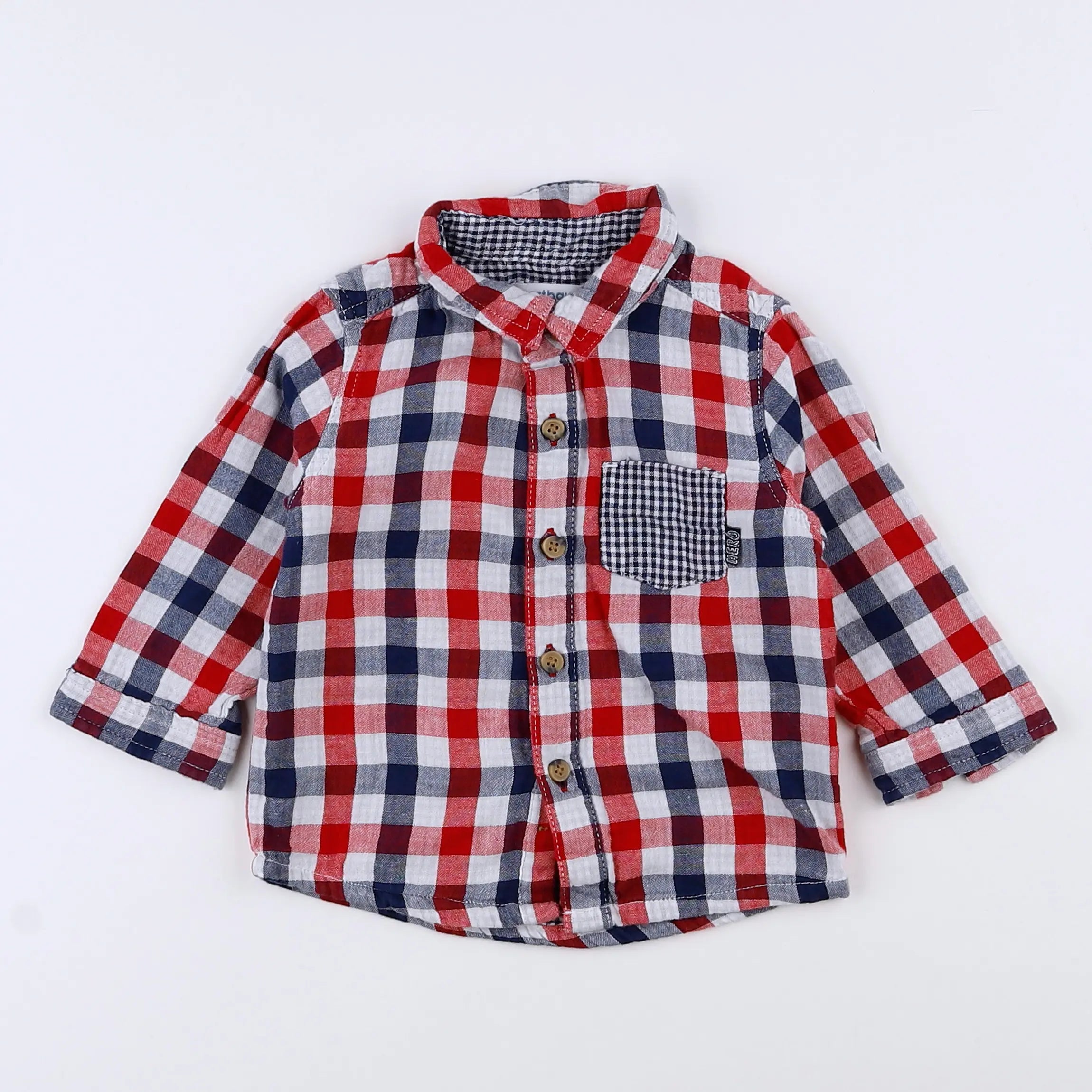 Vertbaudet - chemise multicolore - 9 mois