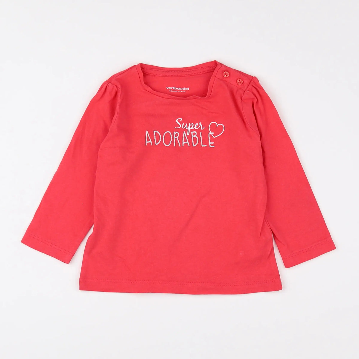 Vertbaudet - tee-shirt rose - 12 mois
