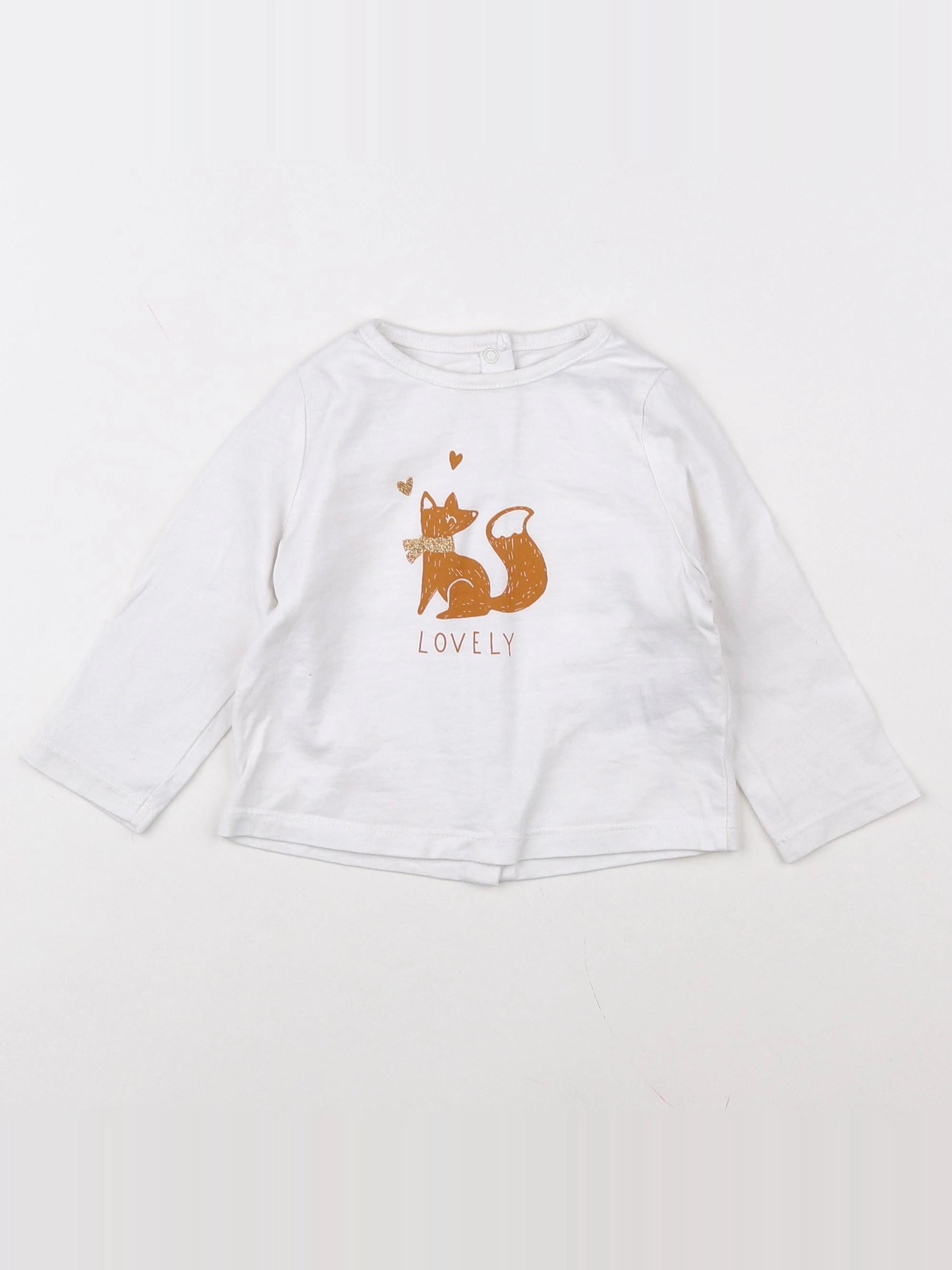 Vertbaudet - tee-shirt blanc - 9 mois