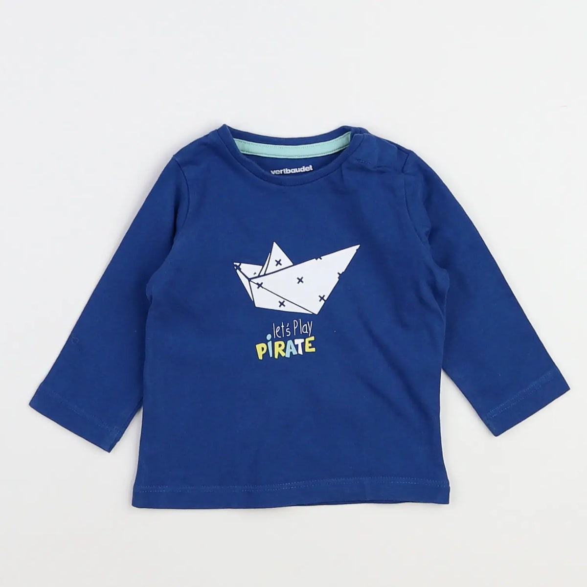 Vertbaudet - tee-shirt bleu - 3 mois