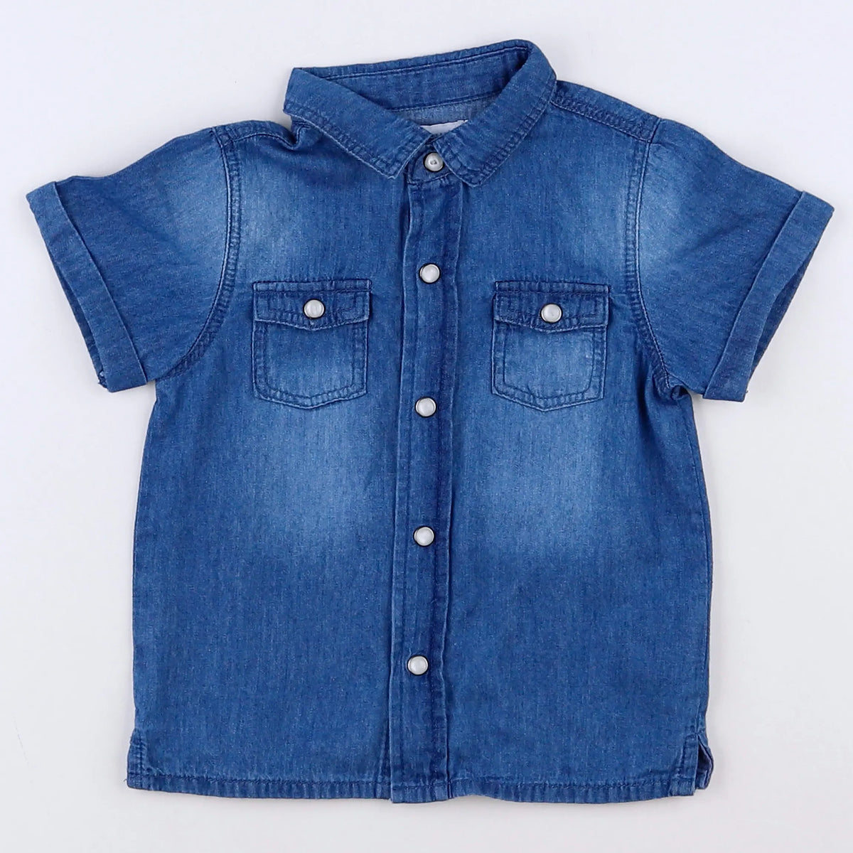 Vertbaudet - chemise bleu - 12 mois
