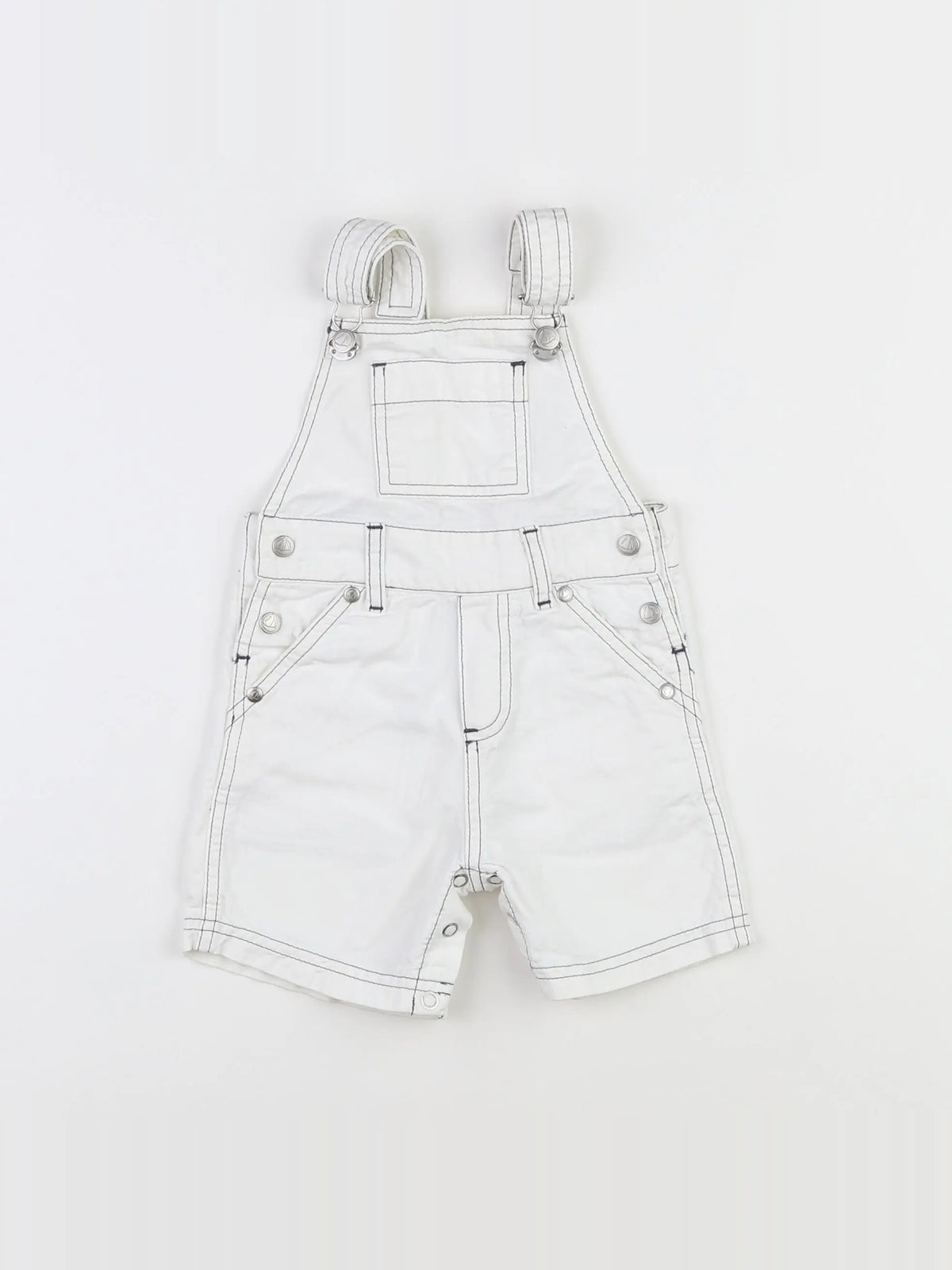 Petit Bateau - salopette blanc - 12 mois