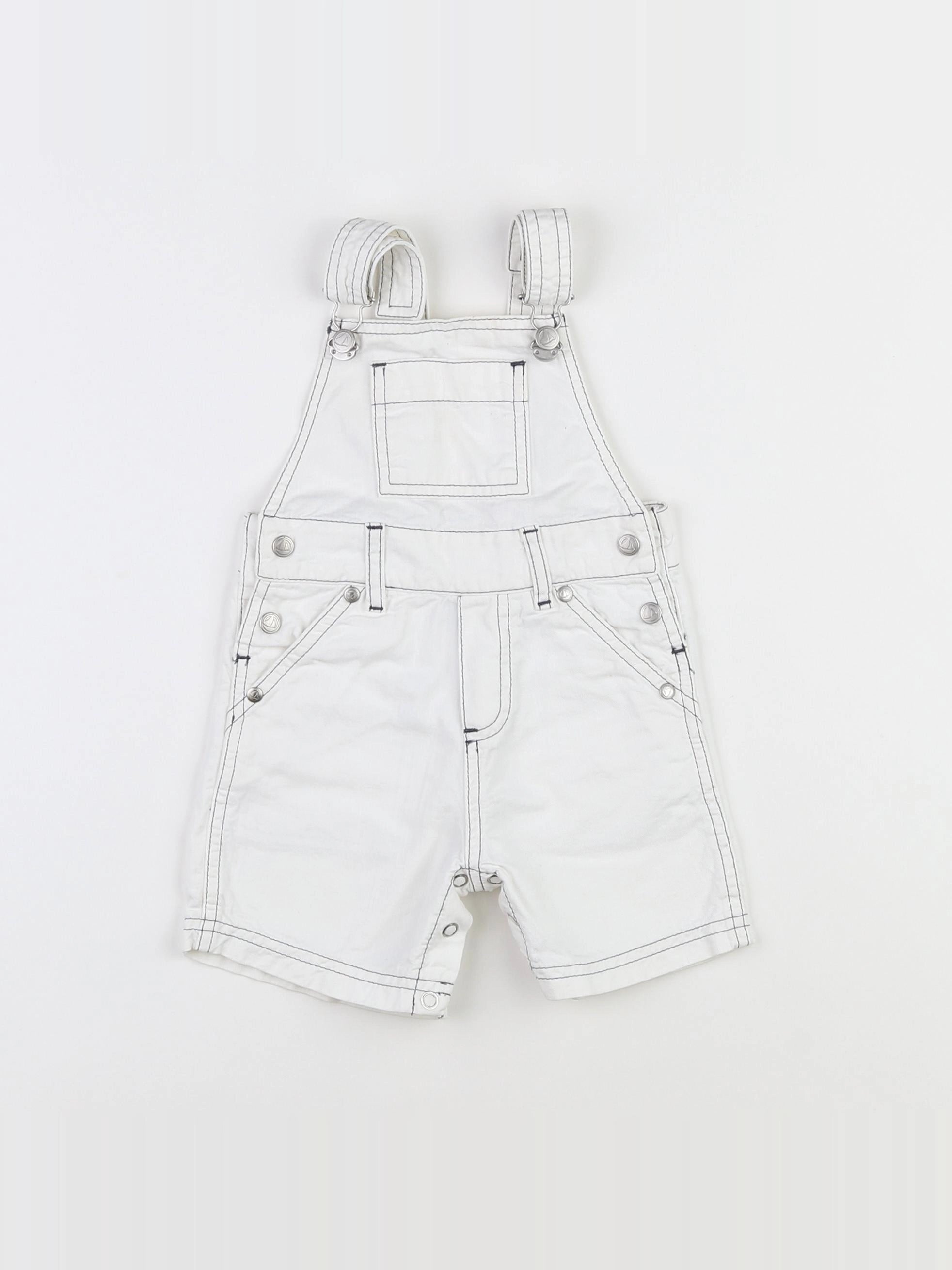 Petit Bateau - salopette blanc - 12 mois