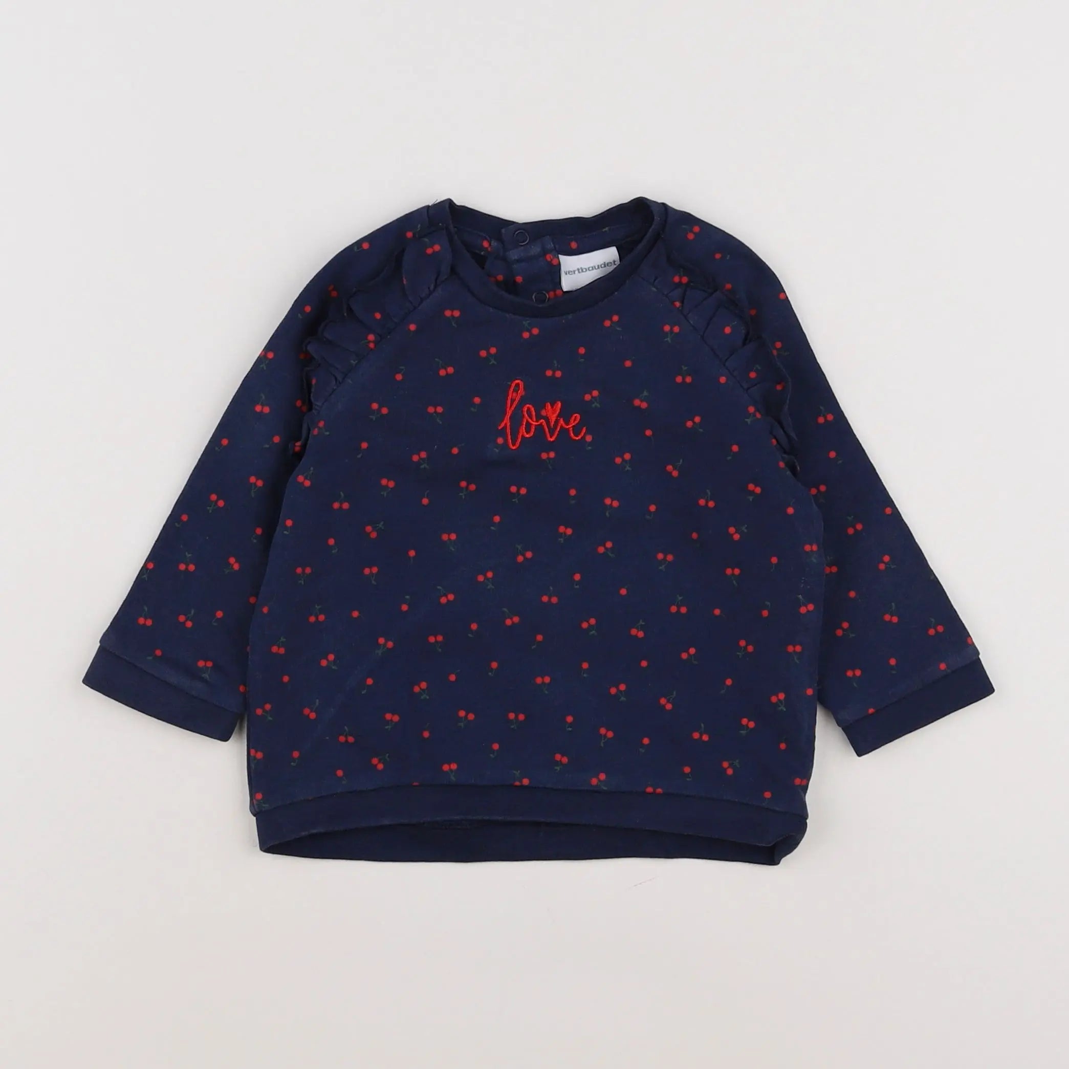 Vertbaudet - sweat bleu - 12 mois