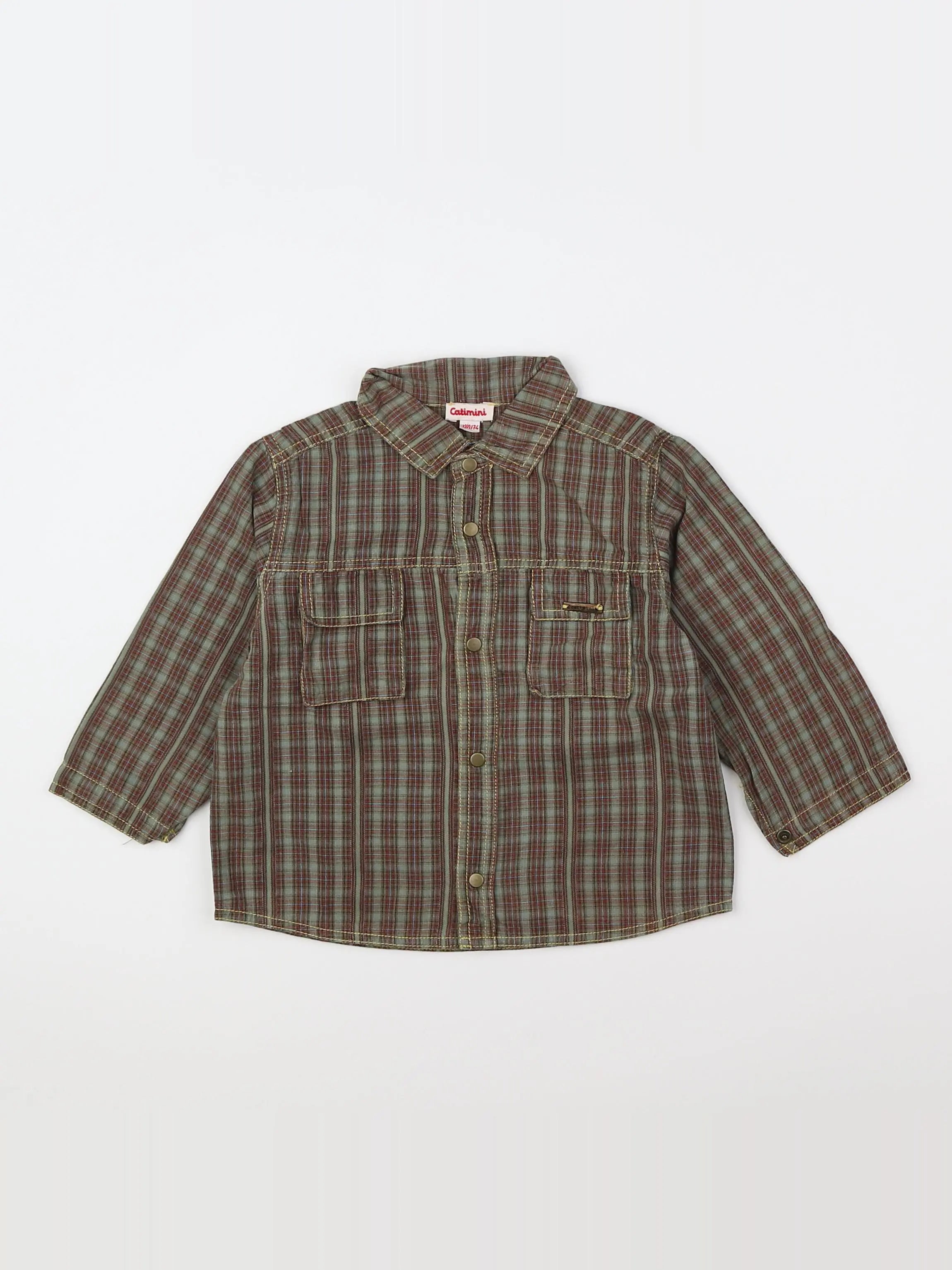 Catimini - chemise vert - 12 mois