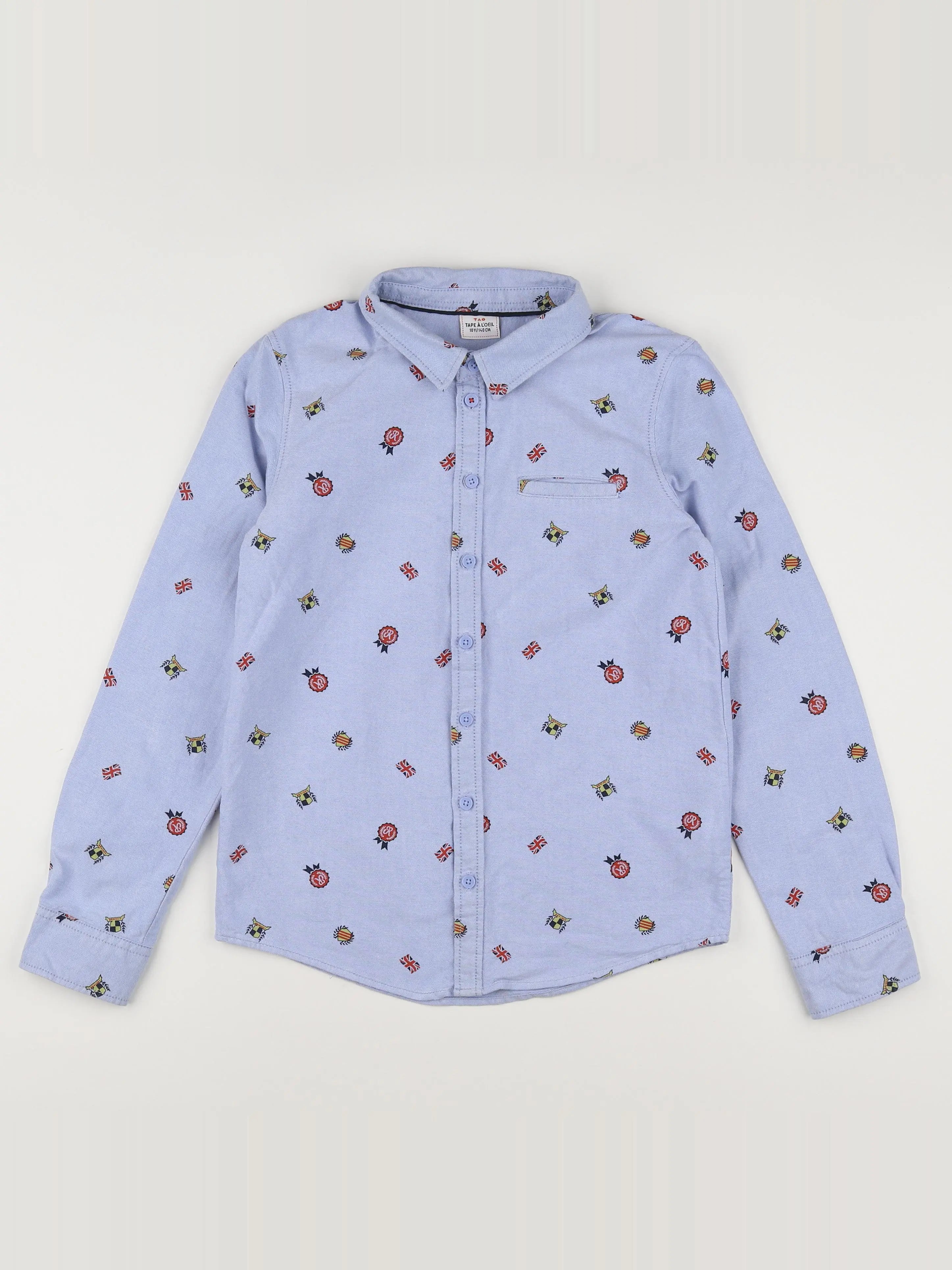 Tape à l'oeil - chemise bleu, rouge - 10 ans