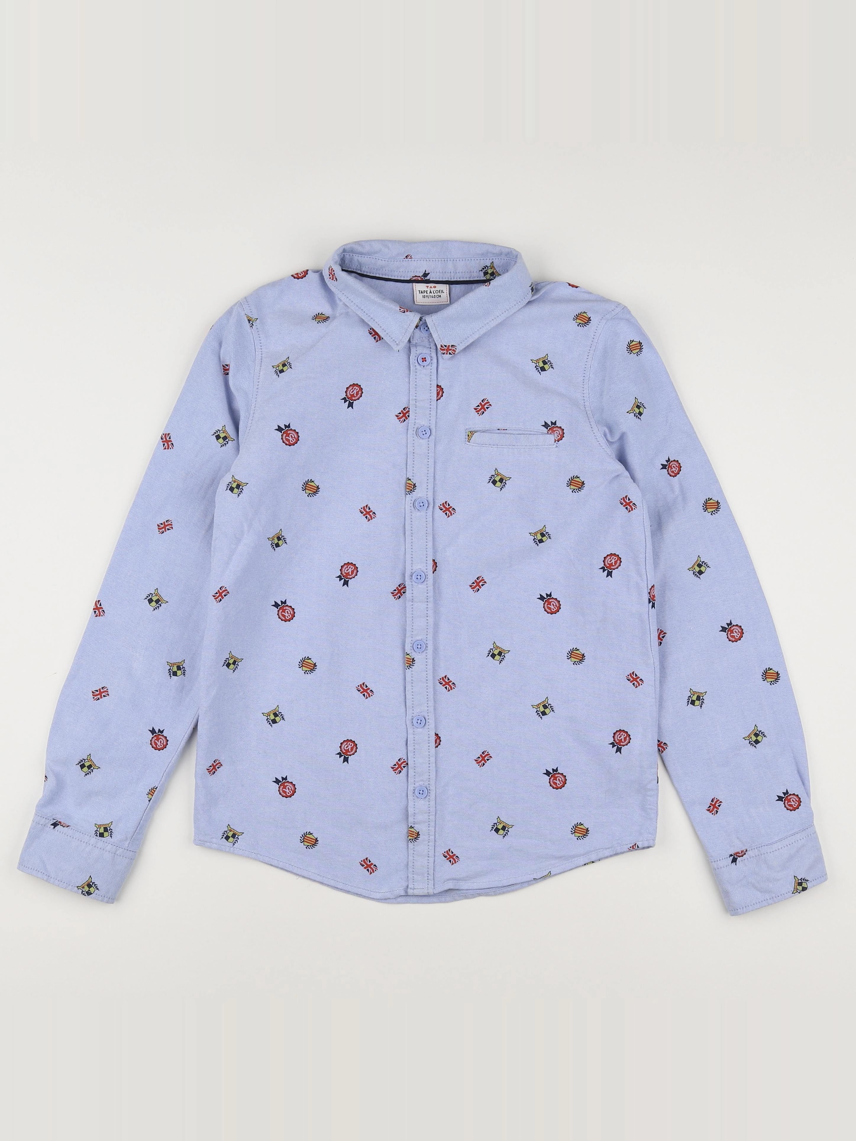 Tape à l'oeil - chemise bleu, rouge - 10 ans
