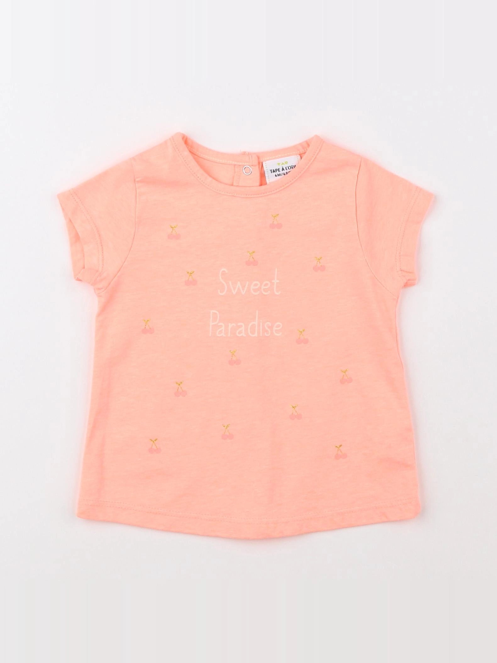 Tape à l'oeil - tee-shirt orange - 6 mois