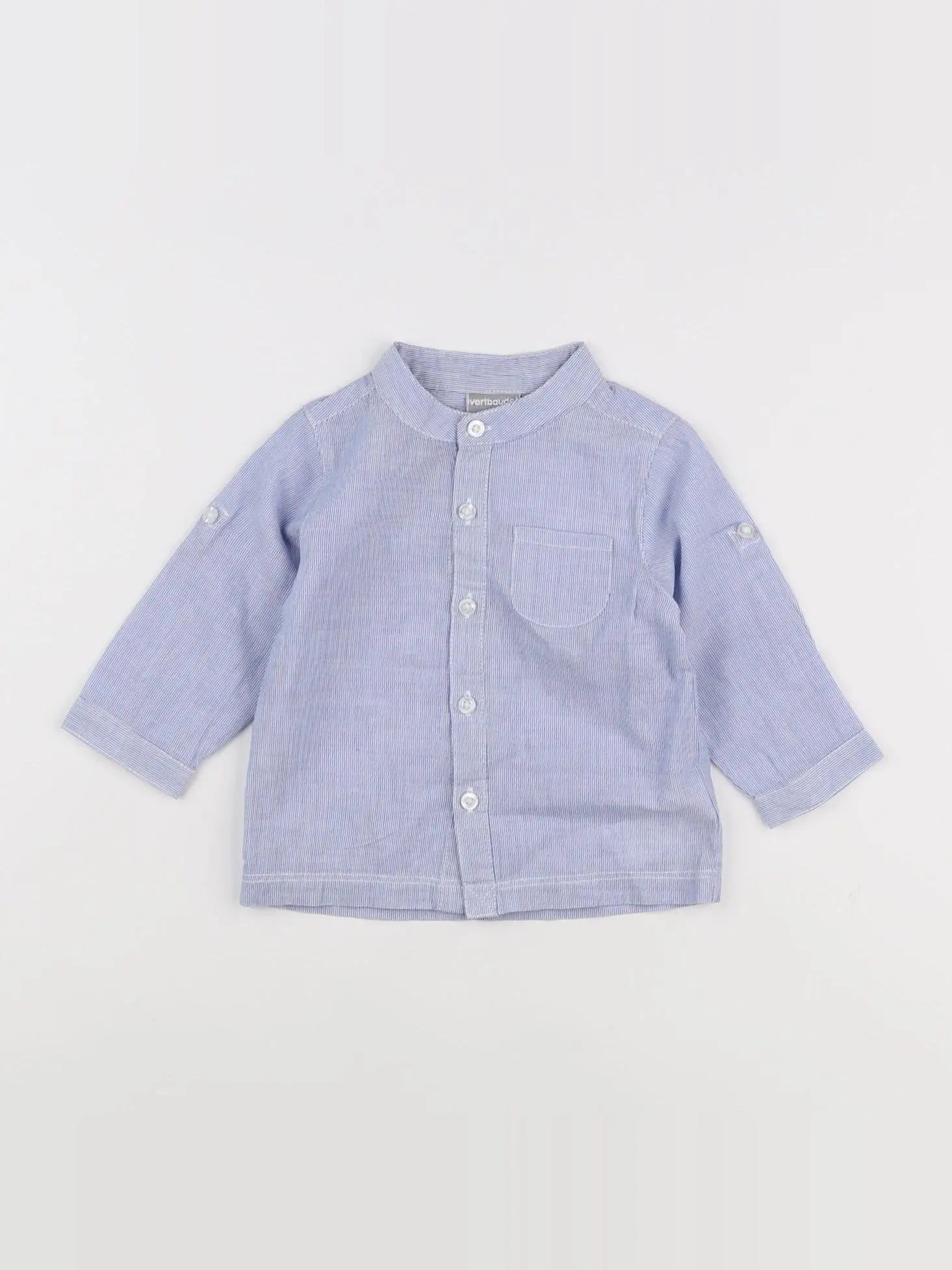 Vertbaudet - chemise bleu - 9 mois