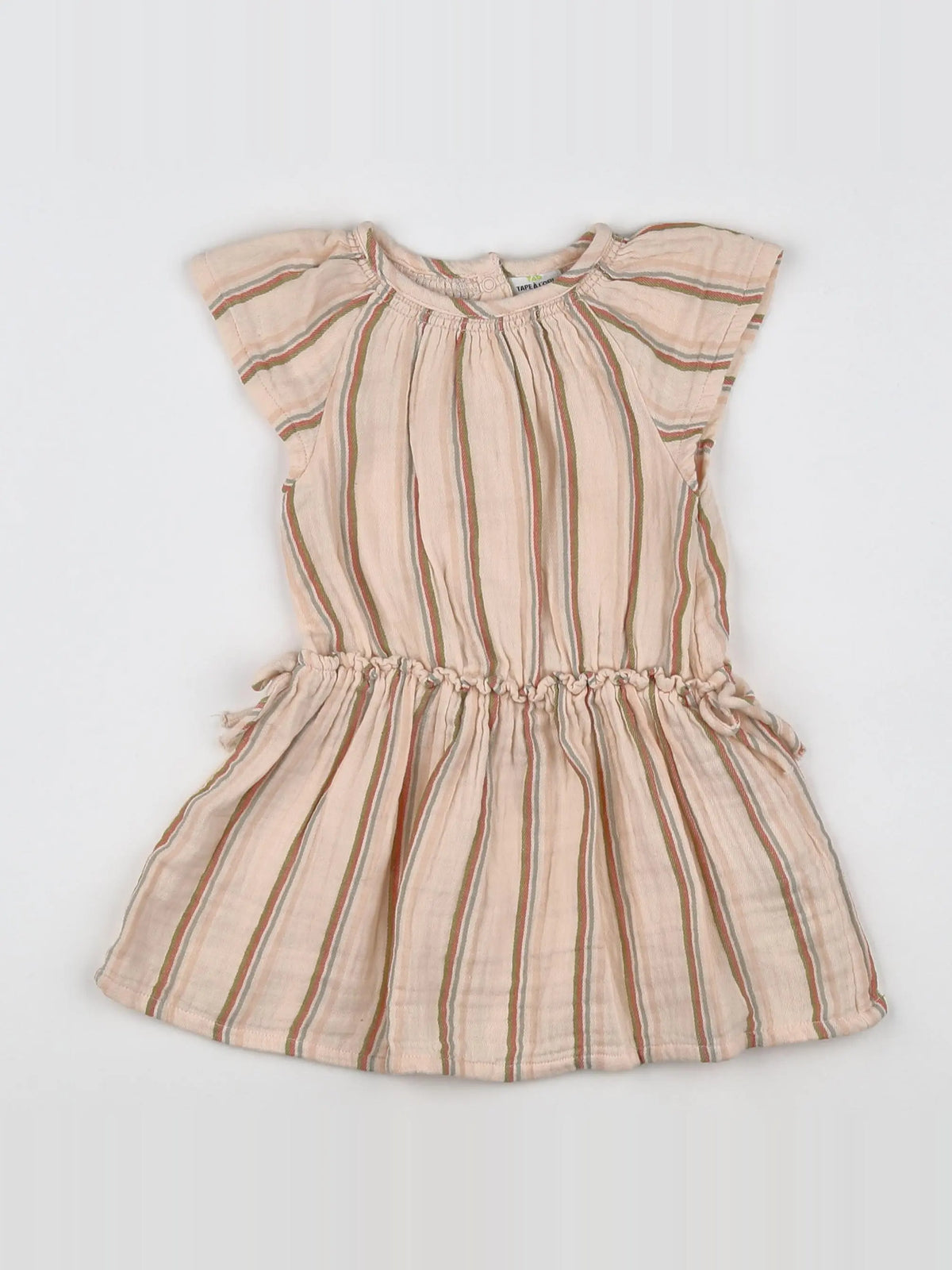 Tape à l'oeil - robe beige, vert, rouge - 18 mois