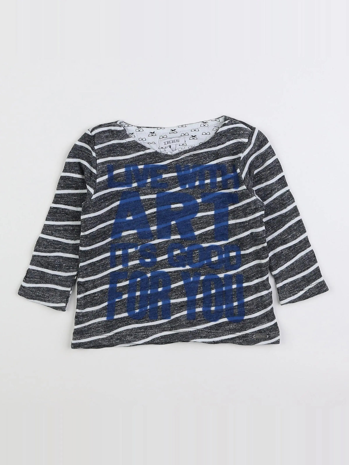 IKKS - tee-shirt gris, bleu - 6 mois