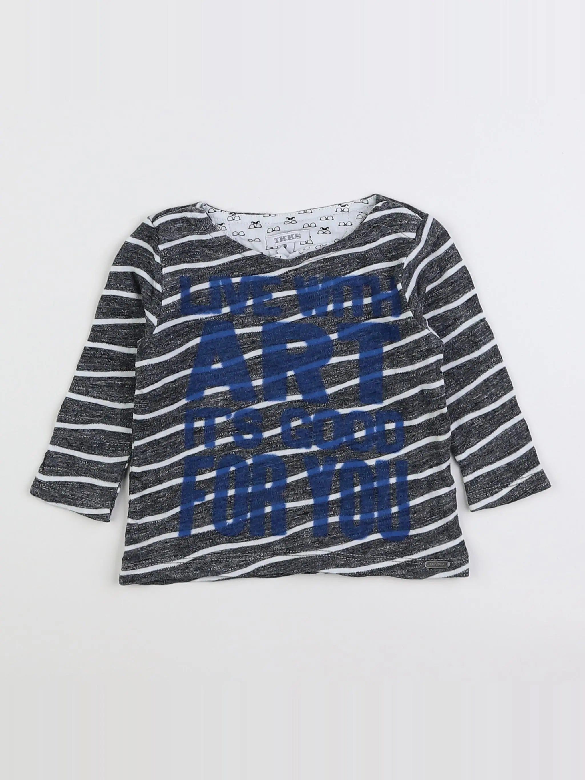 IKKS - tee-shirt gris, bleu - 6 mois