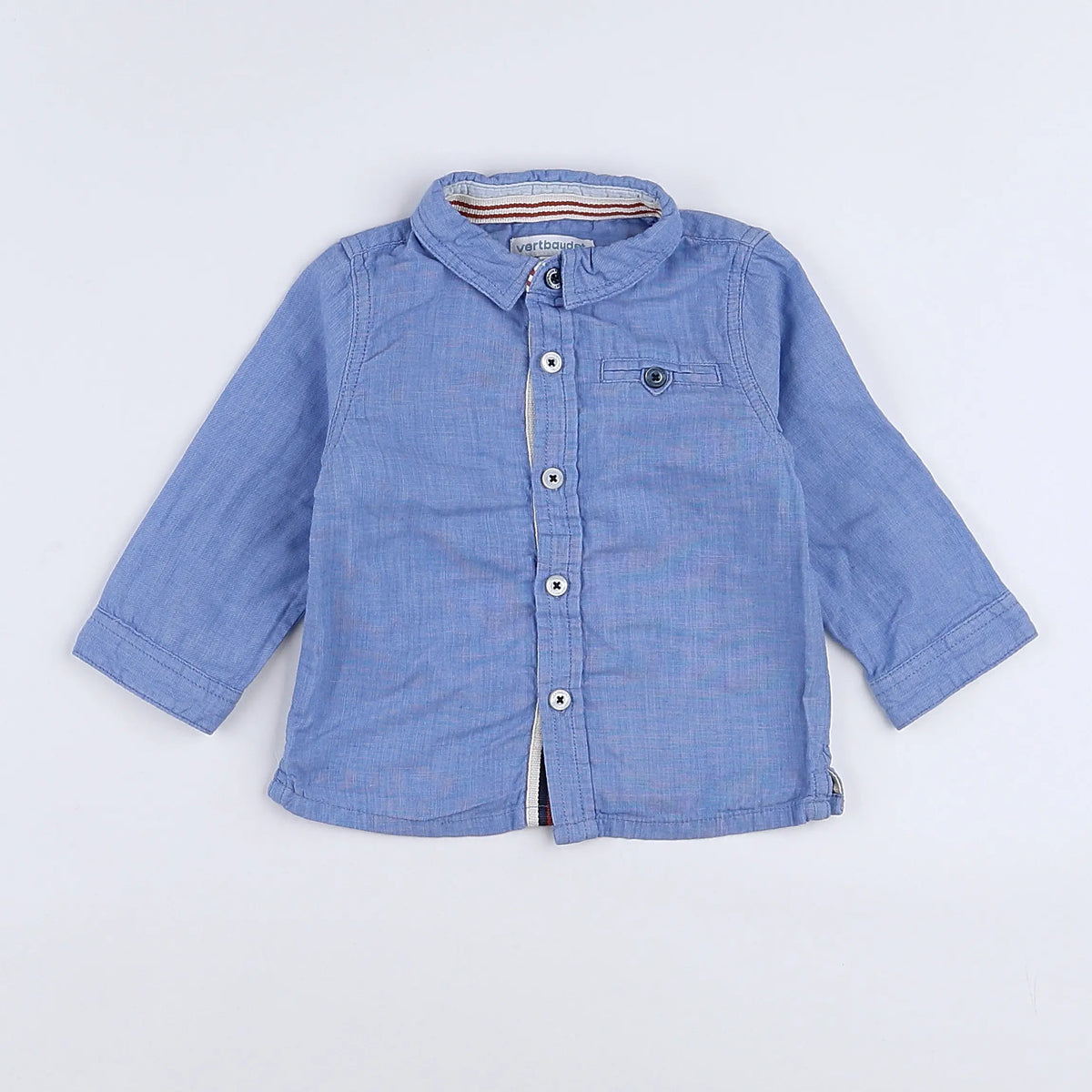 Vertbaudet - chemise bleu - 12 mois