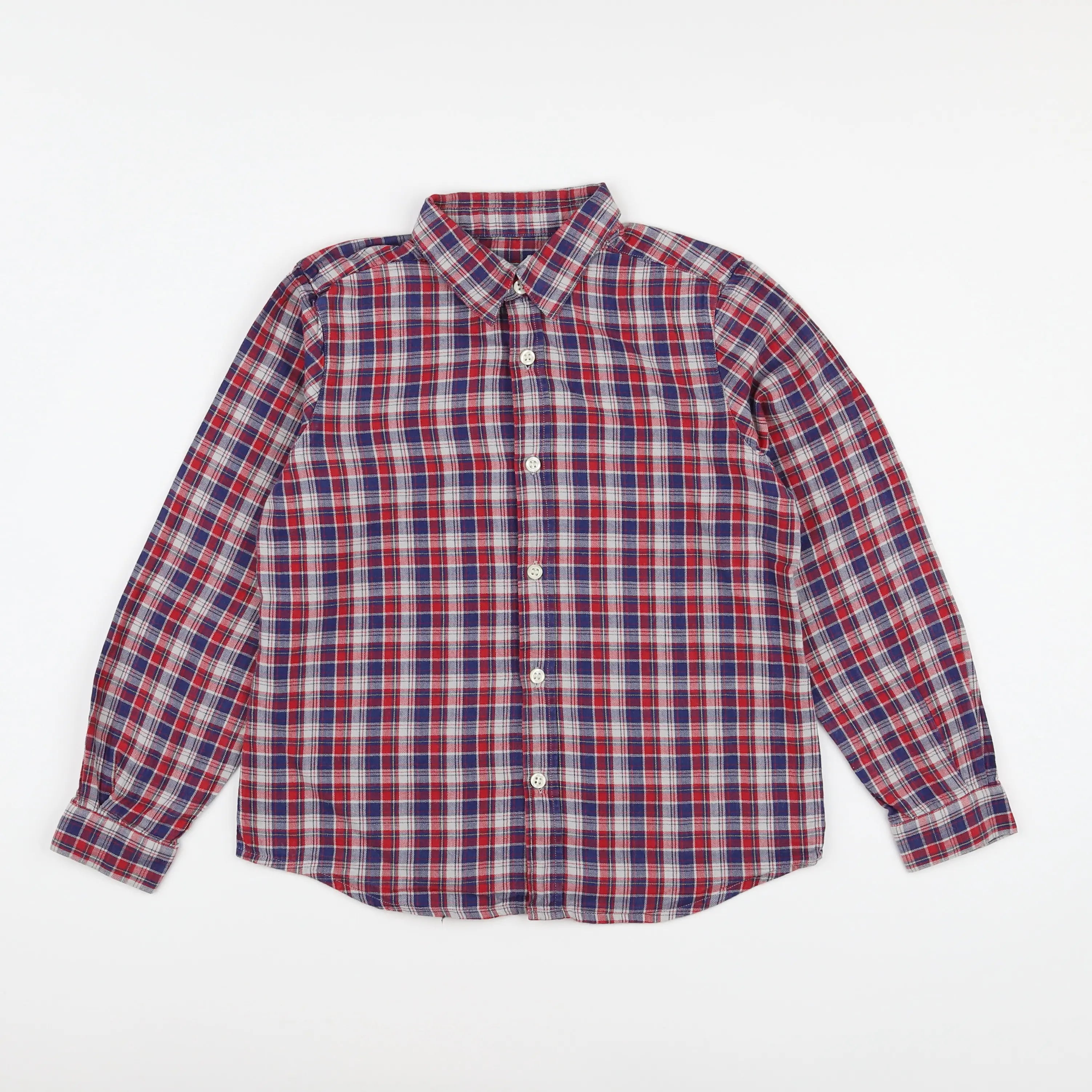 Bonpoint - chemise bleu, rouge - 8 ans