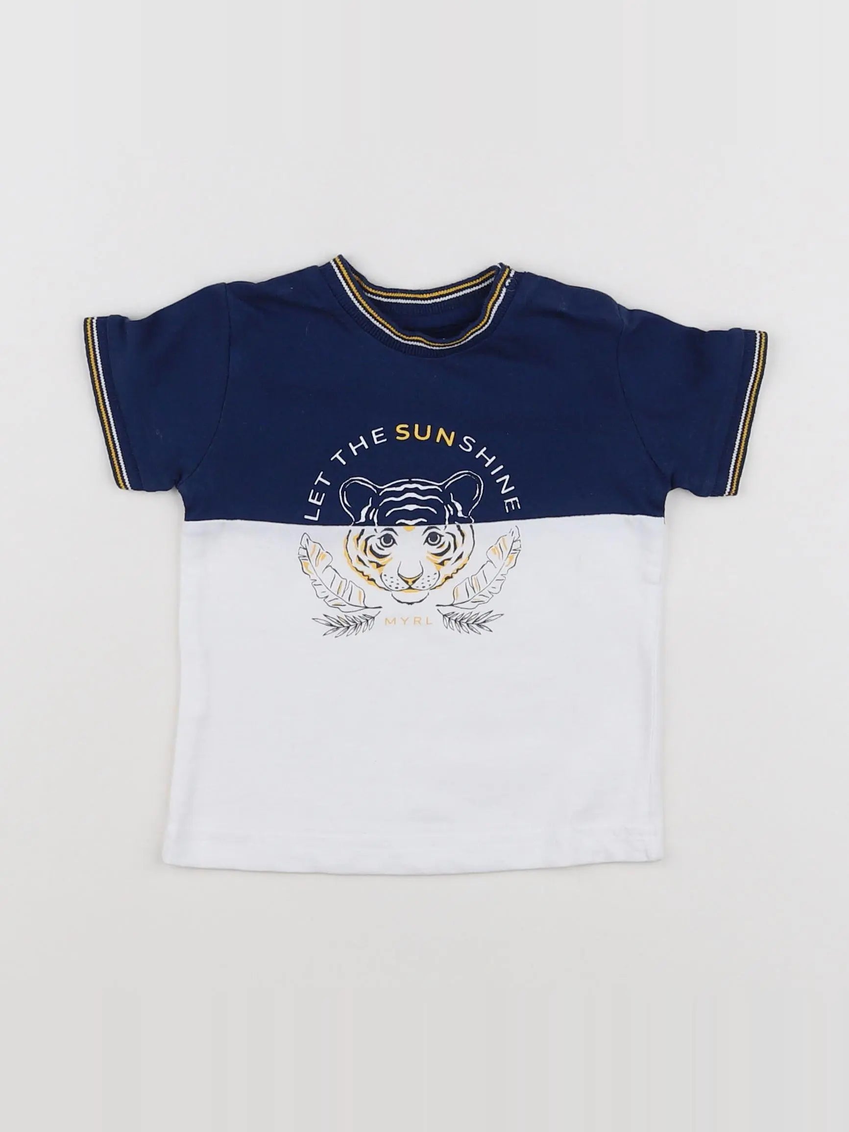 Mayoral - tee-shirt blanc, bleu - 6 mois