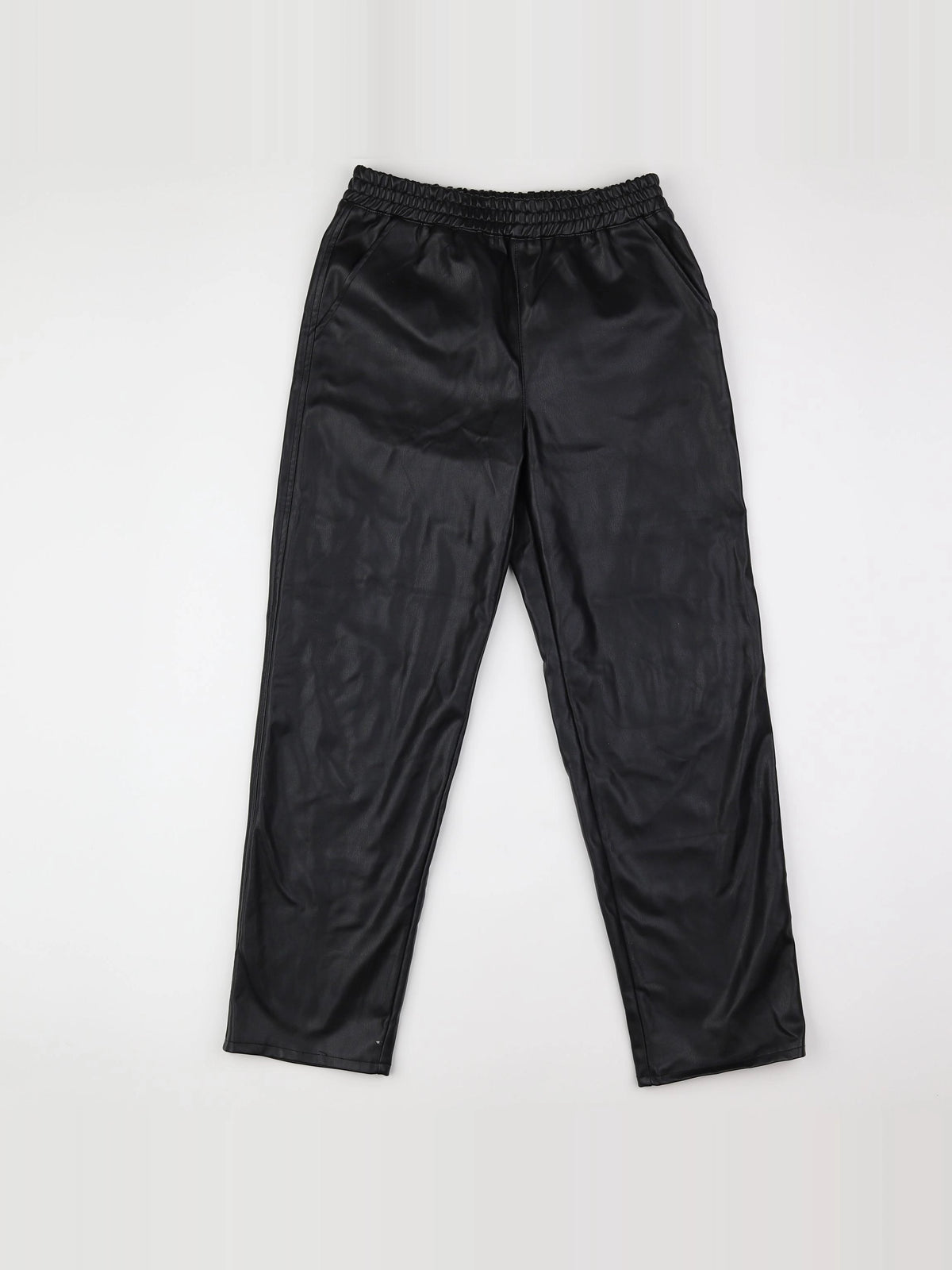 Mango - pantalon simil cuir noir - 11/12 ans