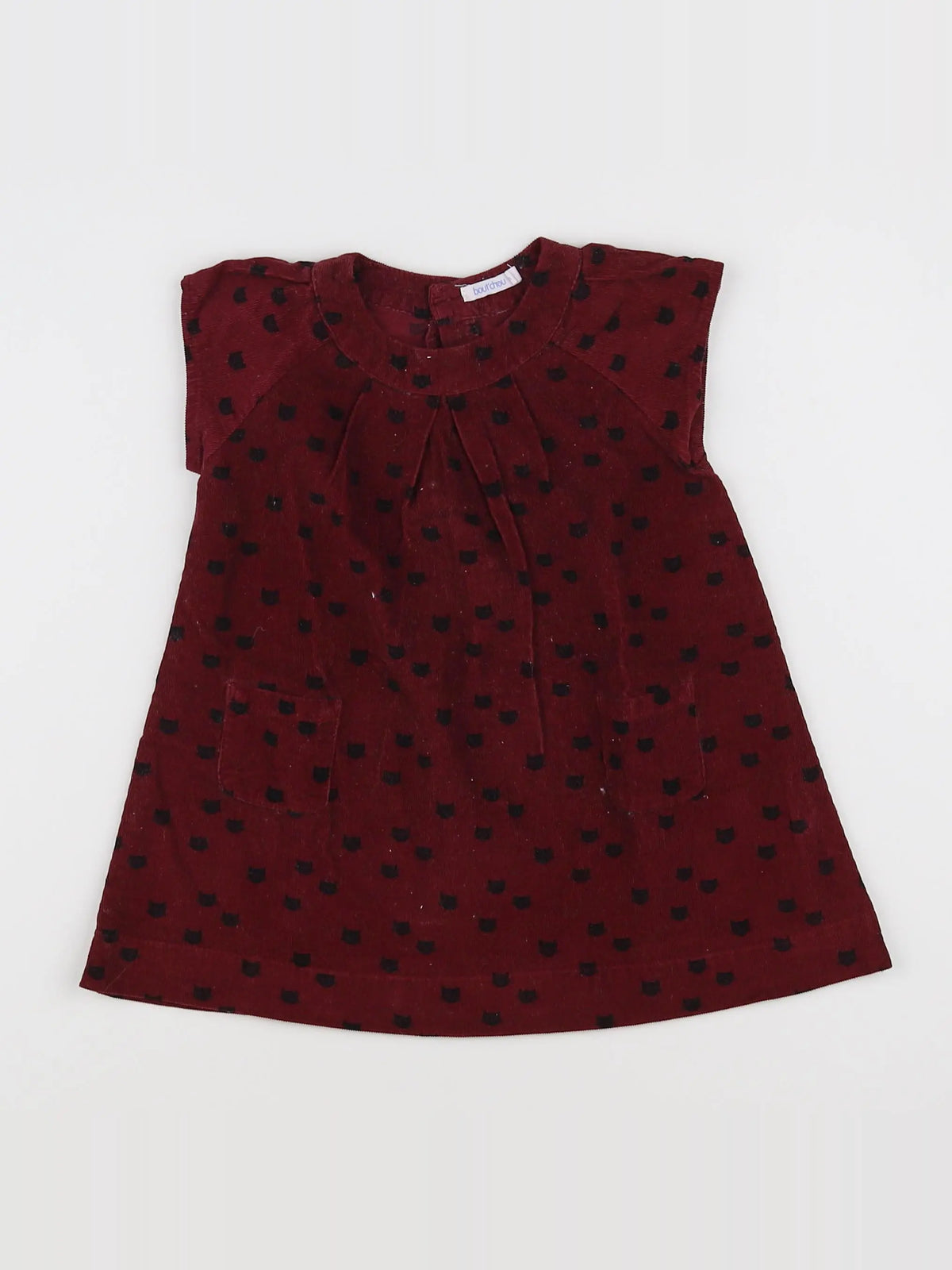 Boutchou - robe violet, noir - 12 mois