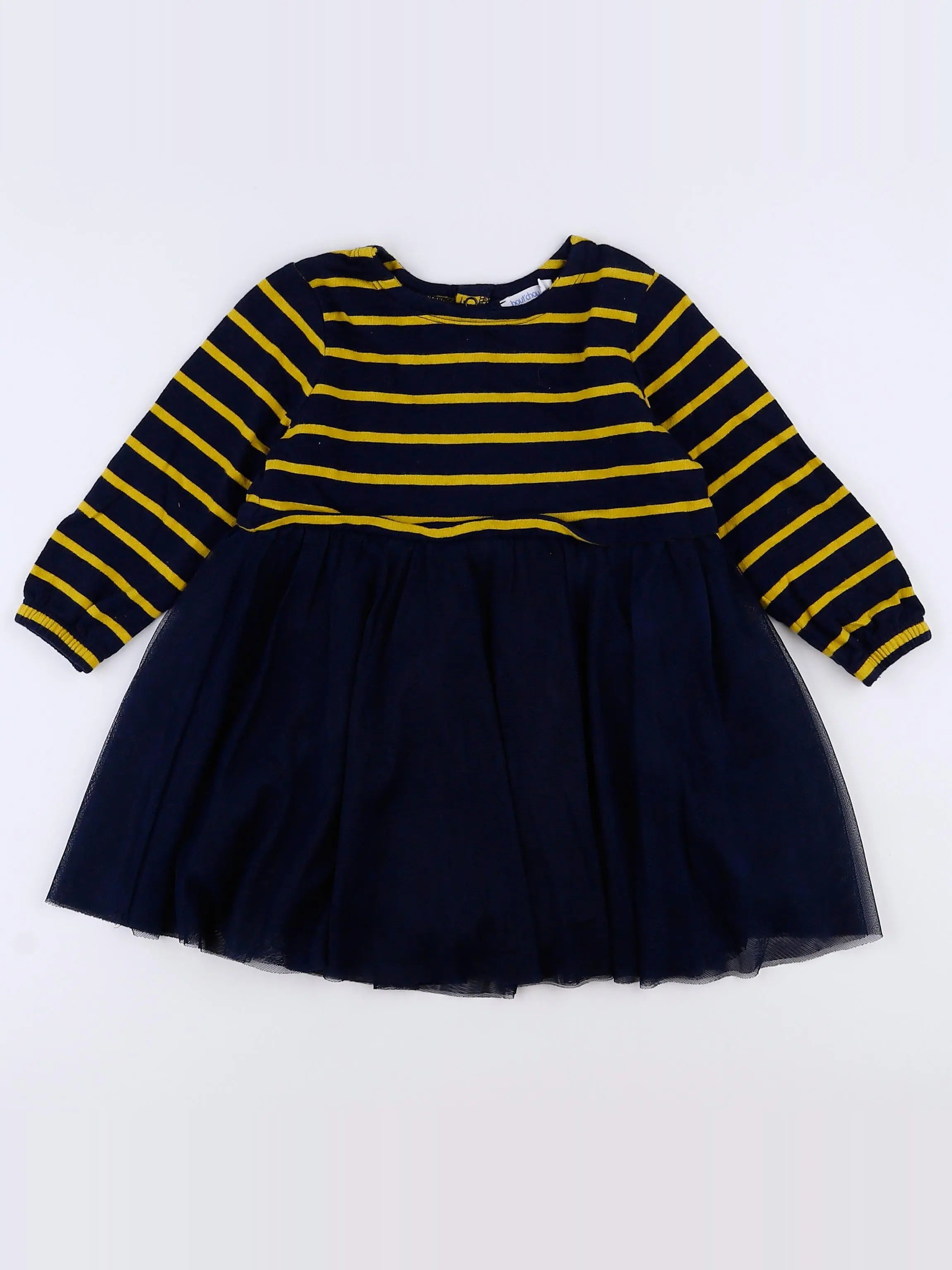 Boutchou - robe jaune, bleu - 12 mois