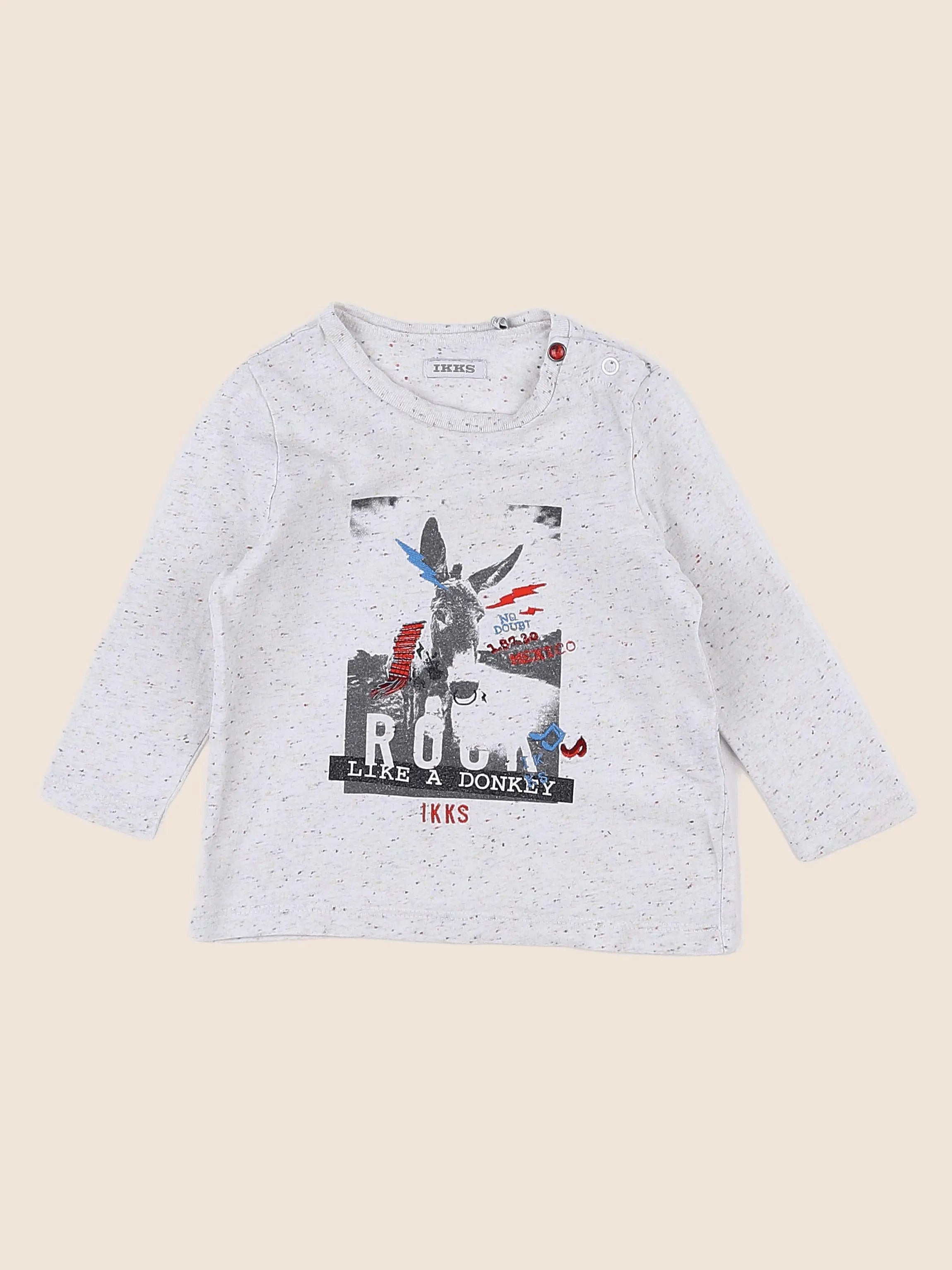 IKKS - tee-shirt beige - 12 mois