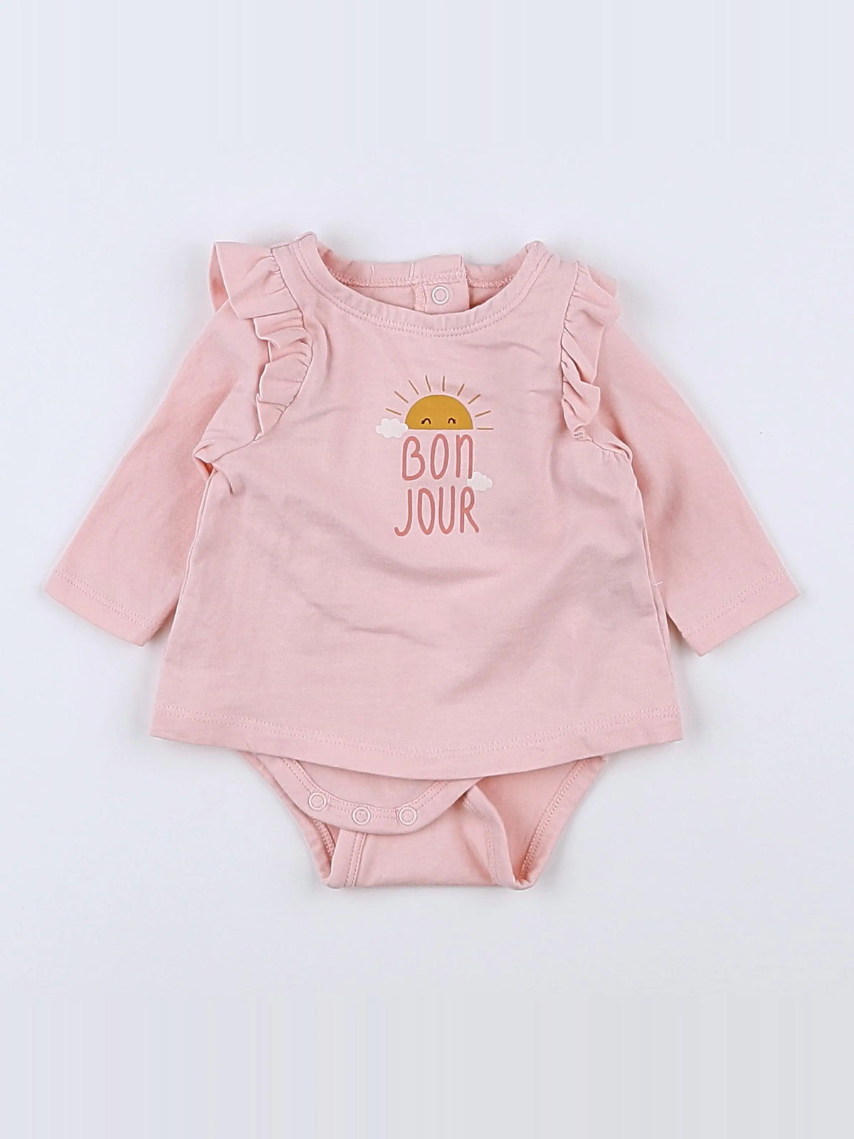 Vertbaudet - body vetement coton rose - 1 mois