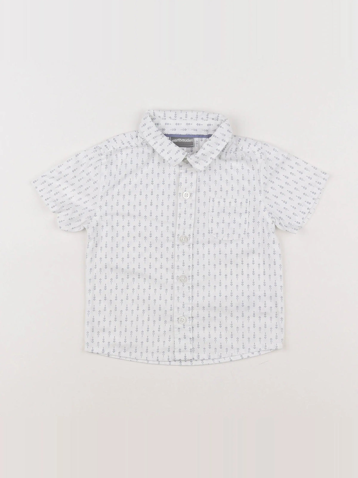 Vertbaudet - chemise blanc, bleu - 12 mois