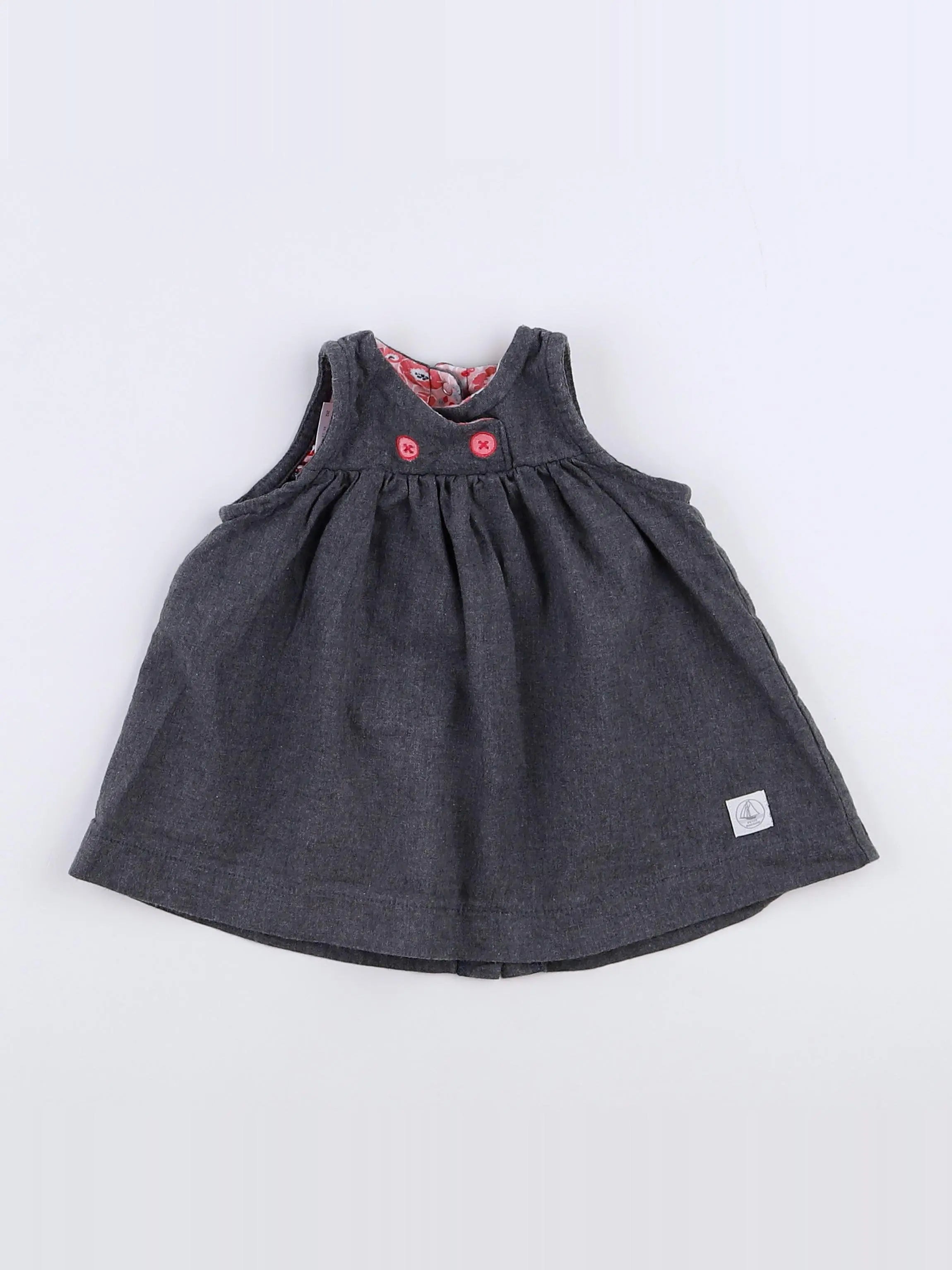 Petit Bateau - robe gris - 3 mois