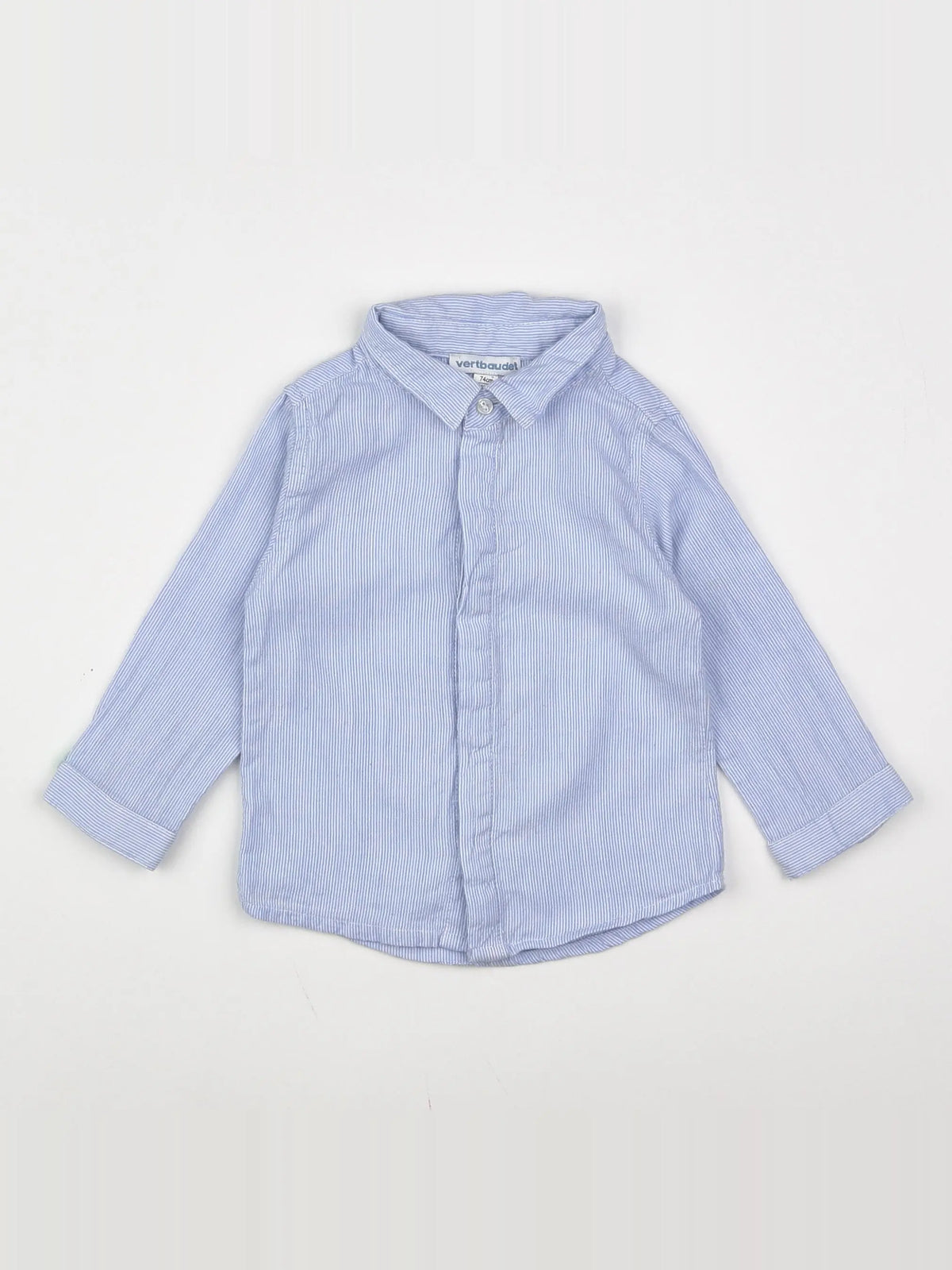 Vertbaudet - chemise bleu, blanc - 12 mois