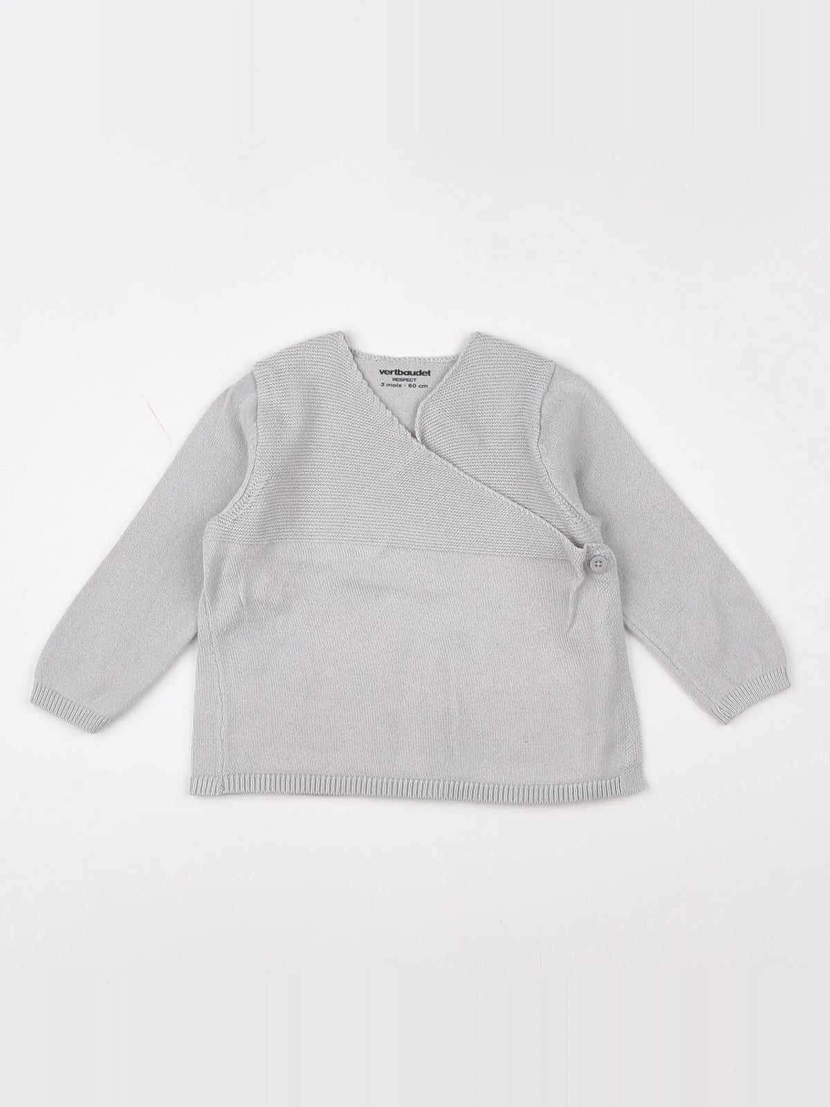 Vertbaudet - pull gris - 3 mois