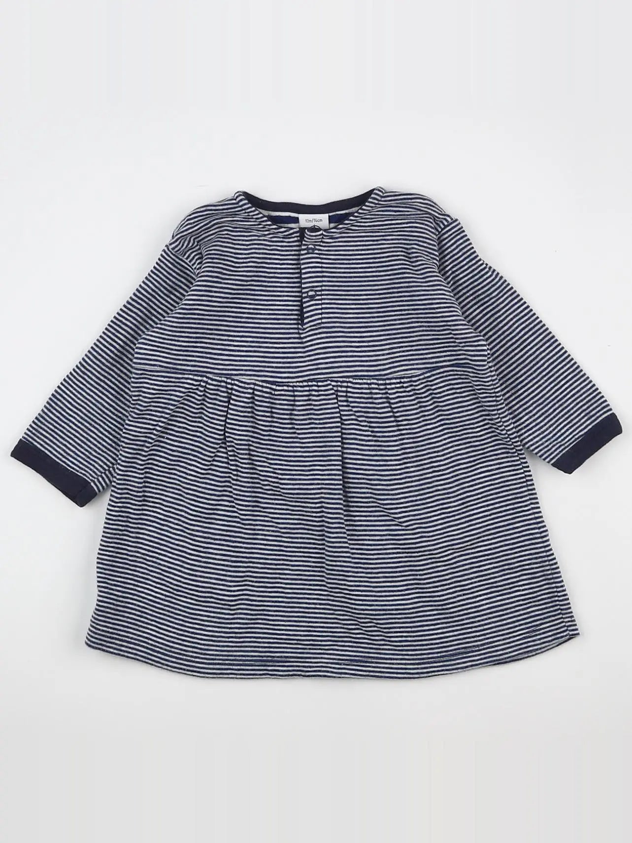 Petit Bateau - robe bleu - 12 mois
