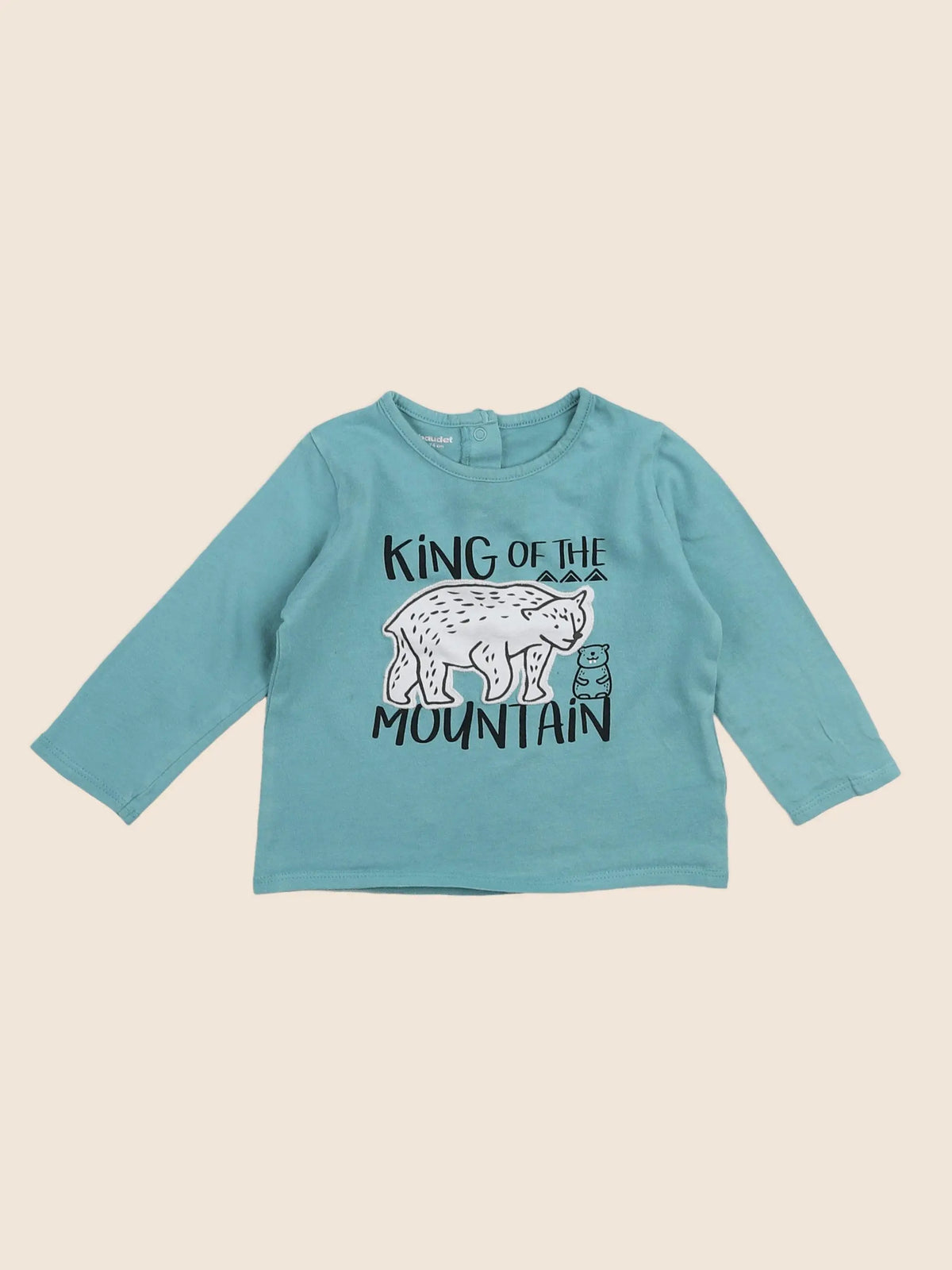 Vertbaudet - tee-shirt bleu - 12 mois