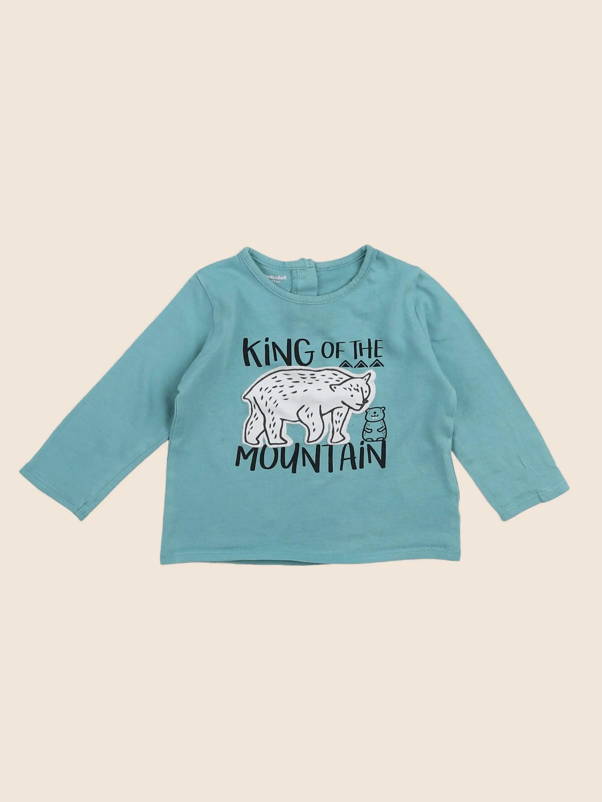 Vertbaudet - tee-shirt bleu - 12 mois