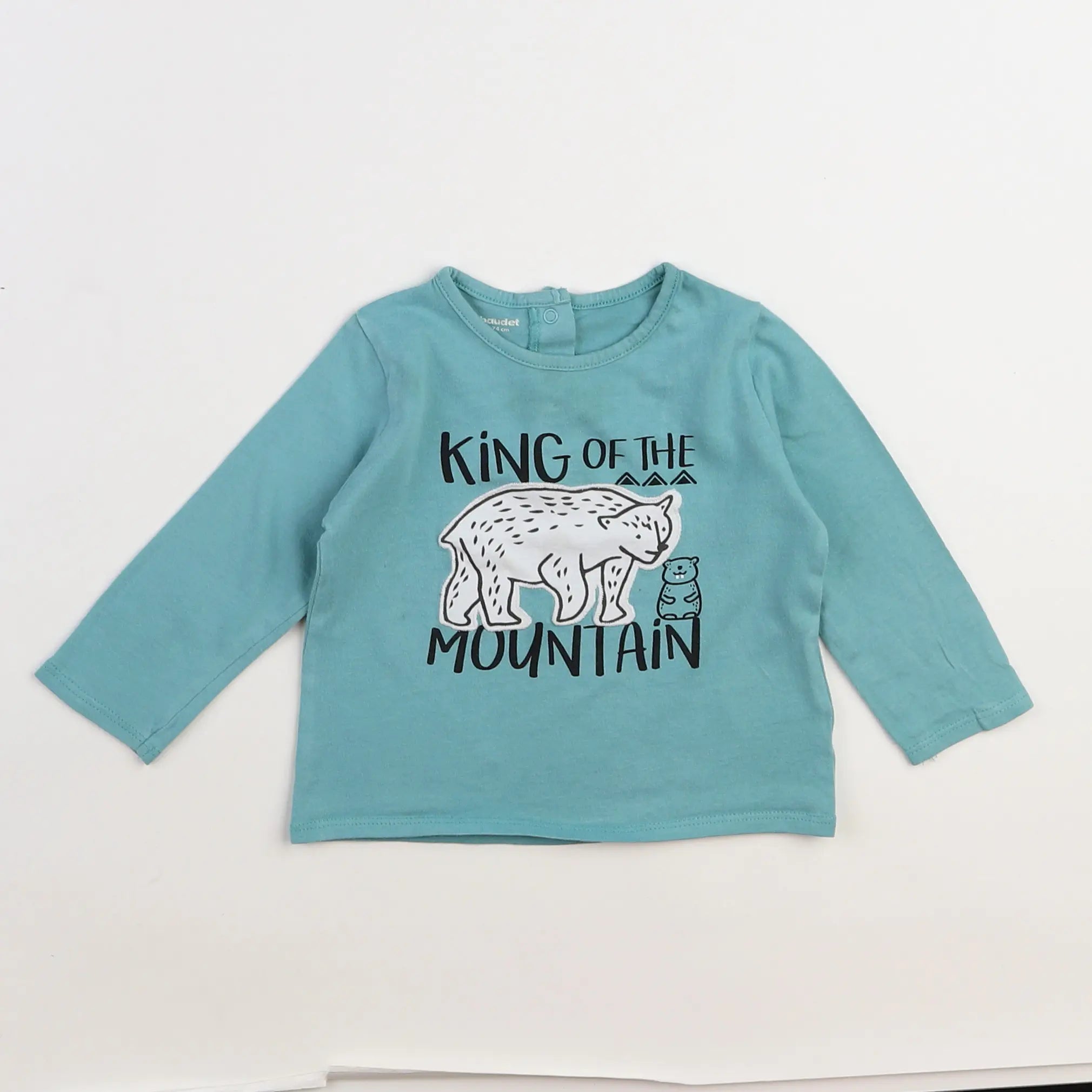 Vertbaudet - tee-shirt bleu - 12 mois