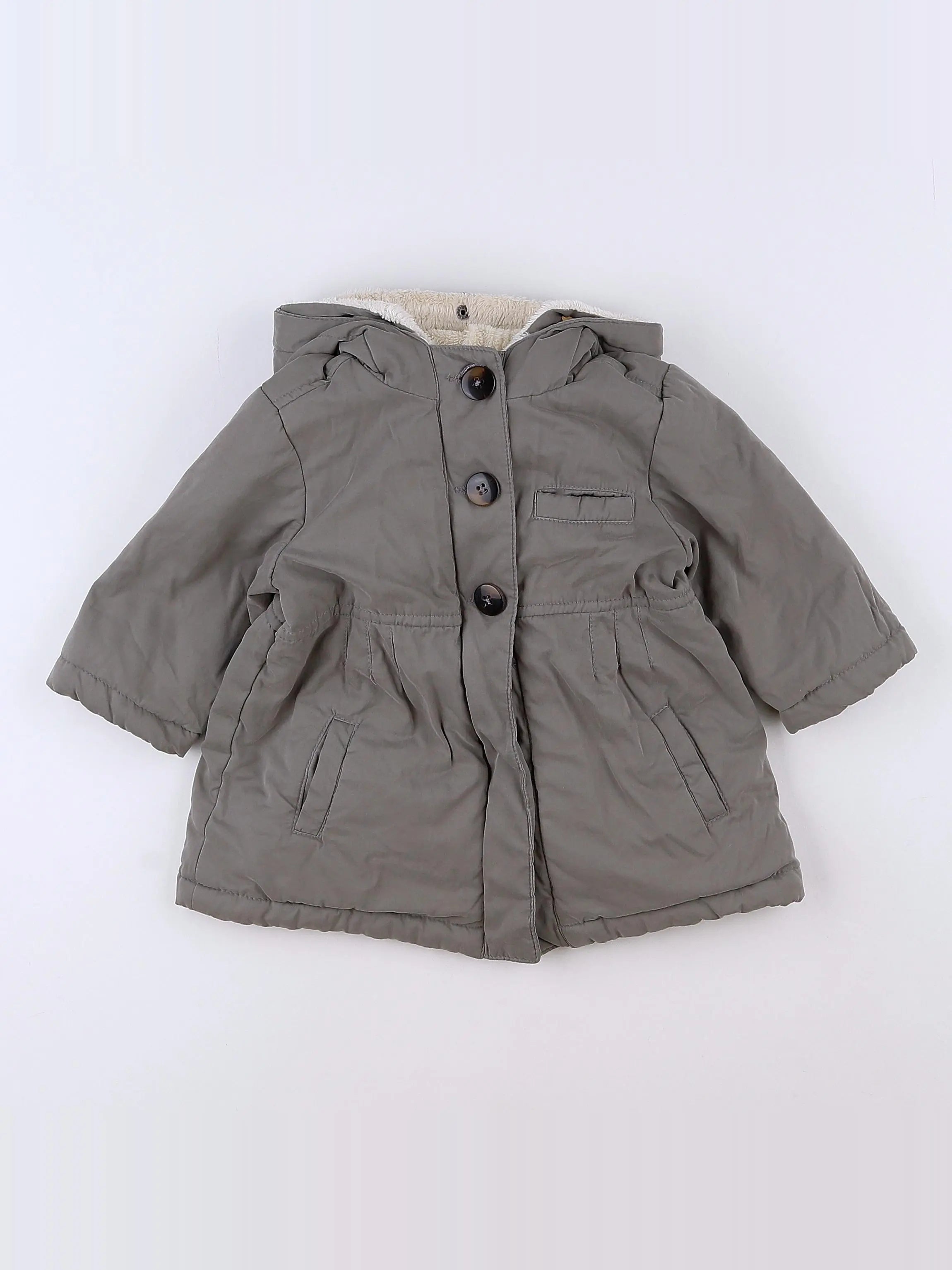 Vertbaudet - manteau gris - 12 mois
