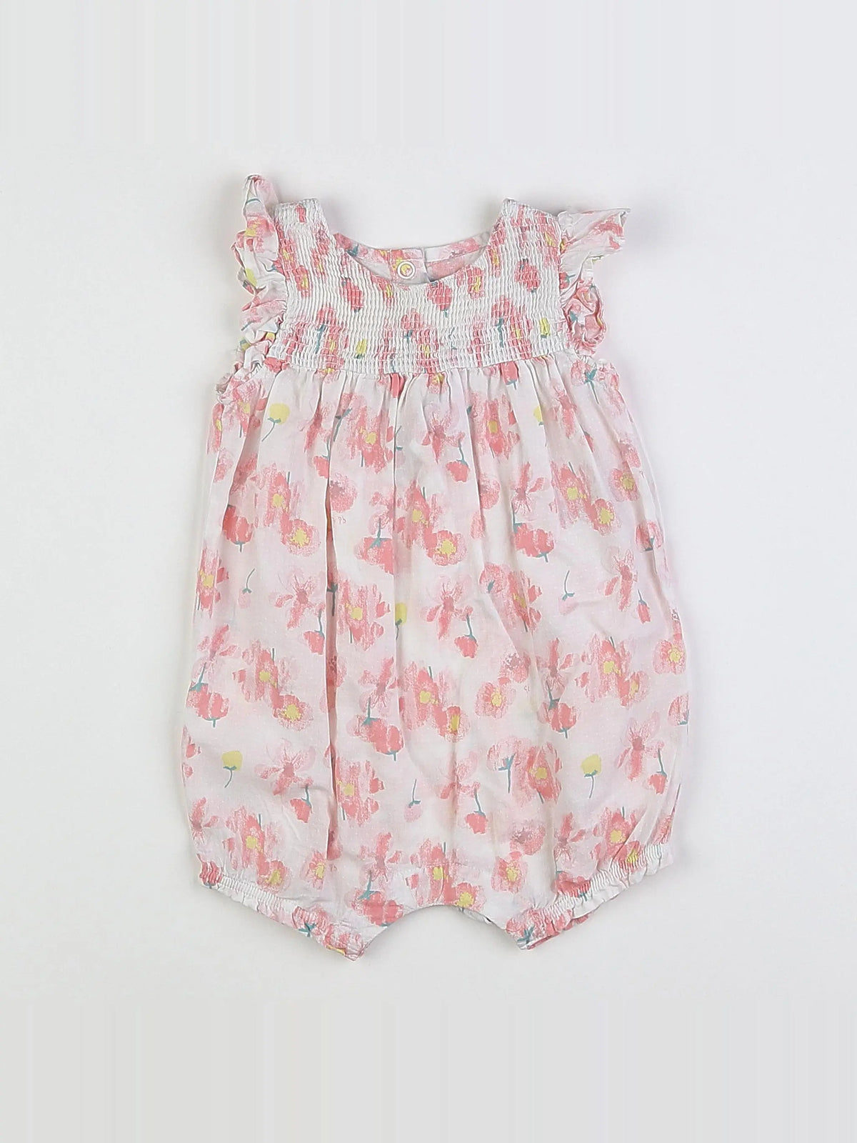 Petit Bateau - combinaison blanc, rose - 6 mois
