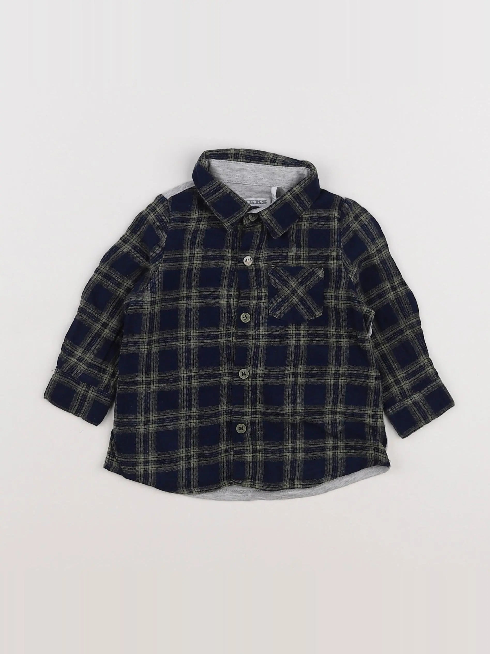 IKKS - chemise imprimé au dos bleu, vert - 6 mois
