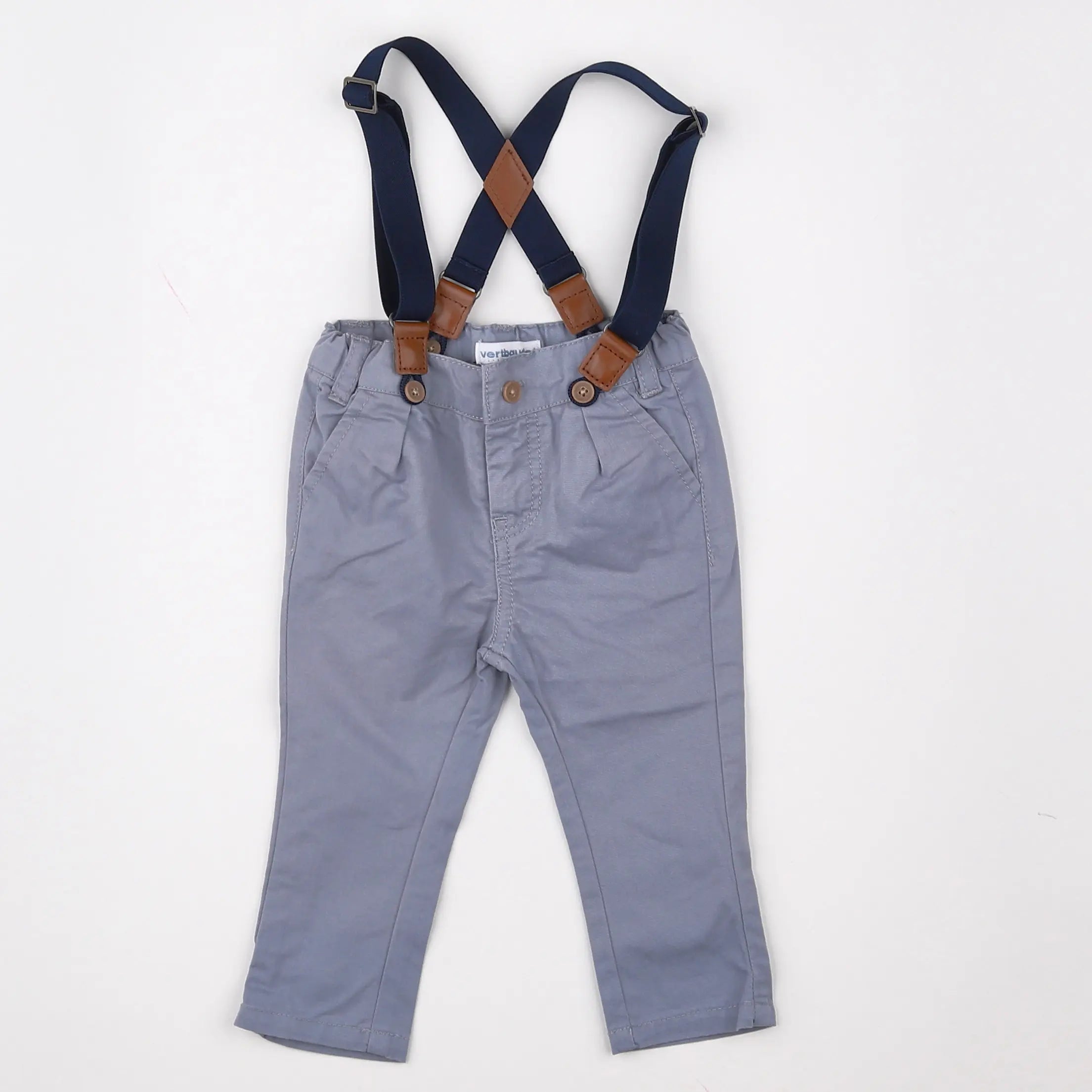 Vertbaudet - pantalon gris - 3 mois
