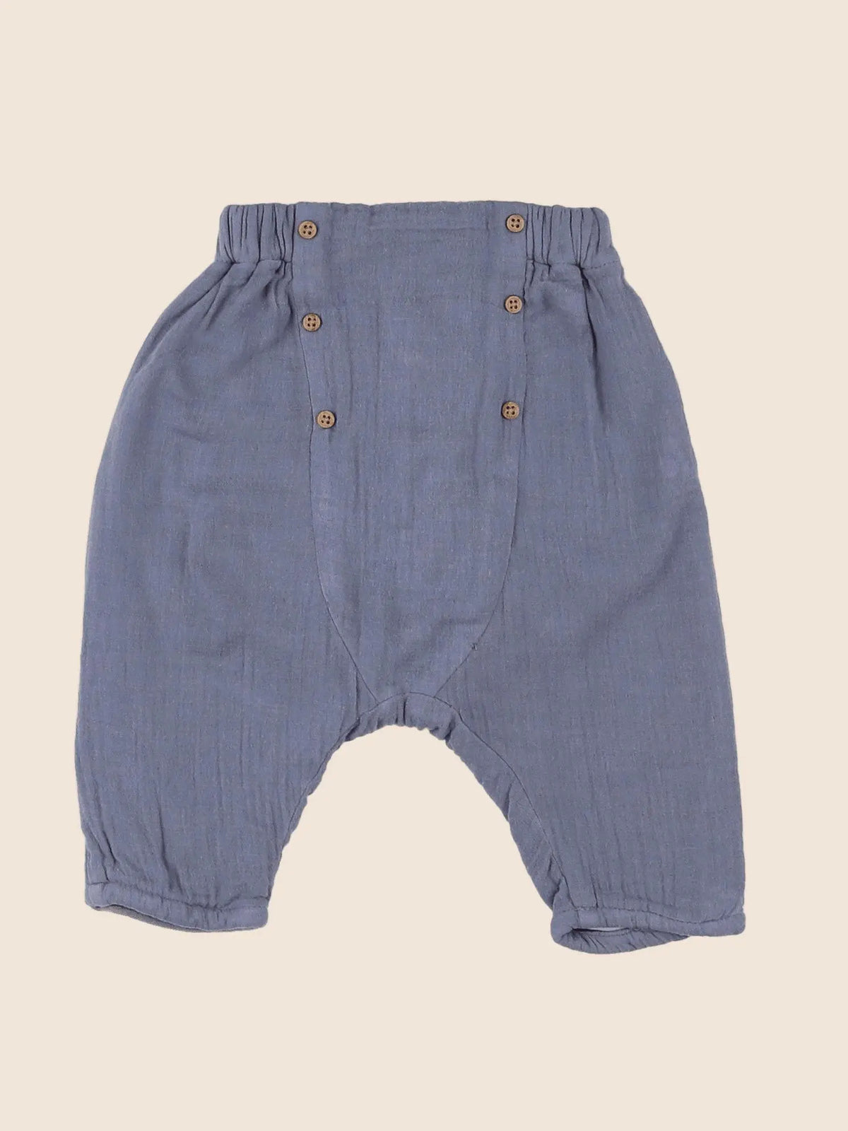 Vertbaudet - sarouel doublé bleu - 3 mois
