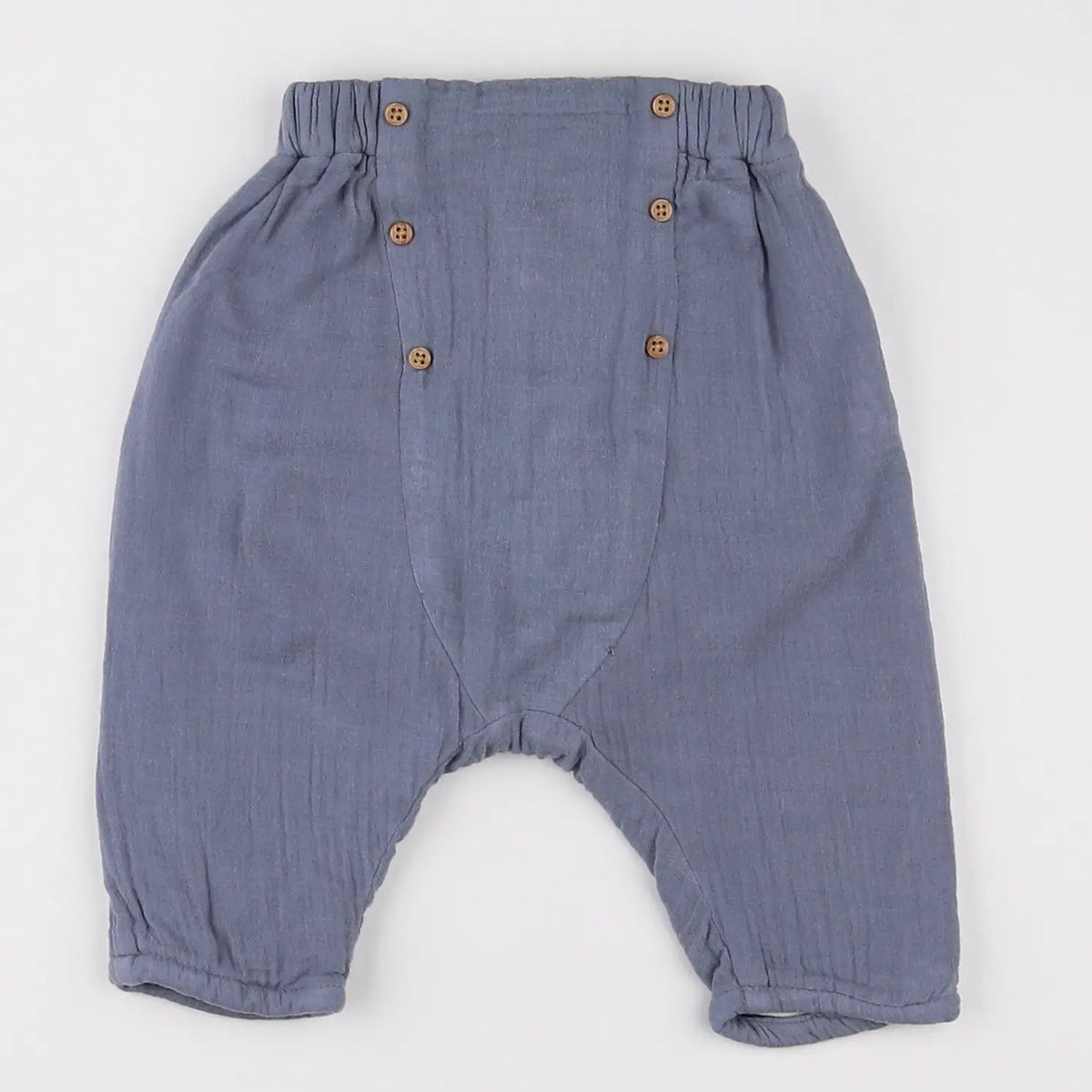 Vertbaudet - sarouel doublé bleu - 3 mois