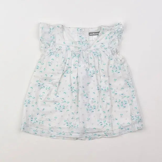 Vertbaudet - blouse blanc, bleu - 12 mois