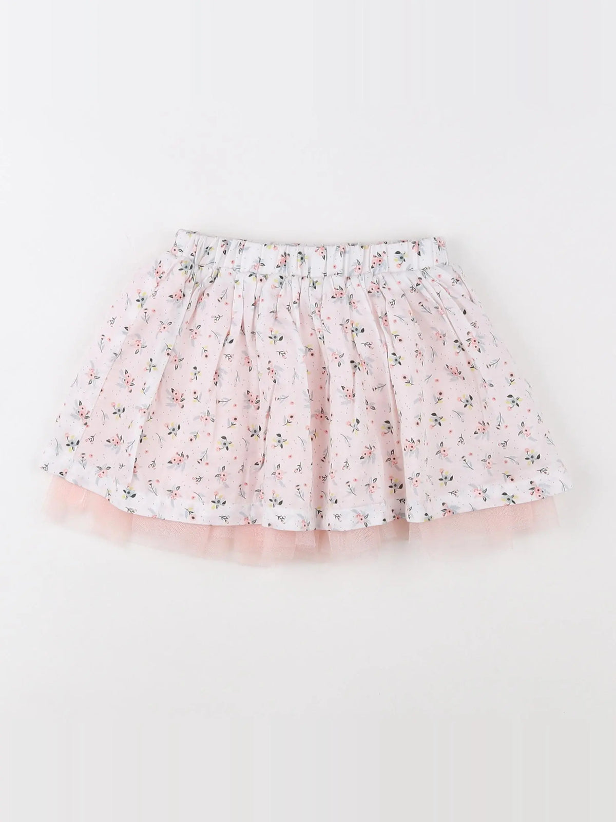 Vertbaudet - jupe blanc, rose - 18 mois