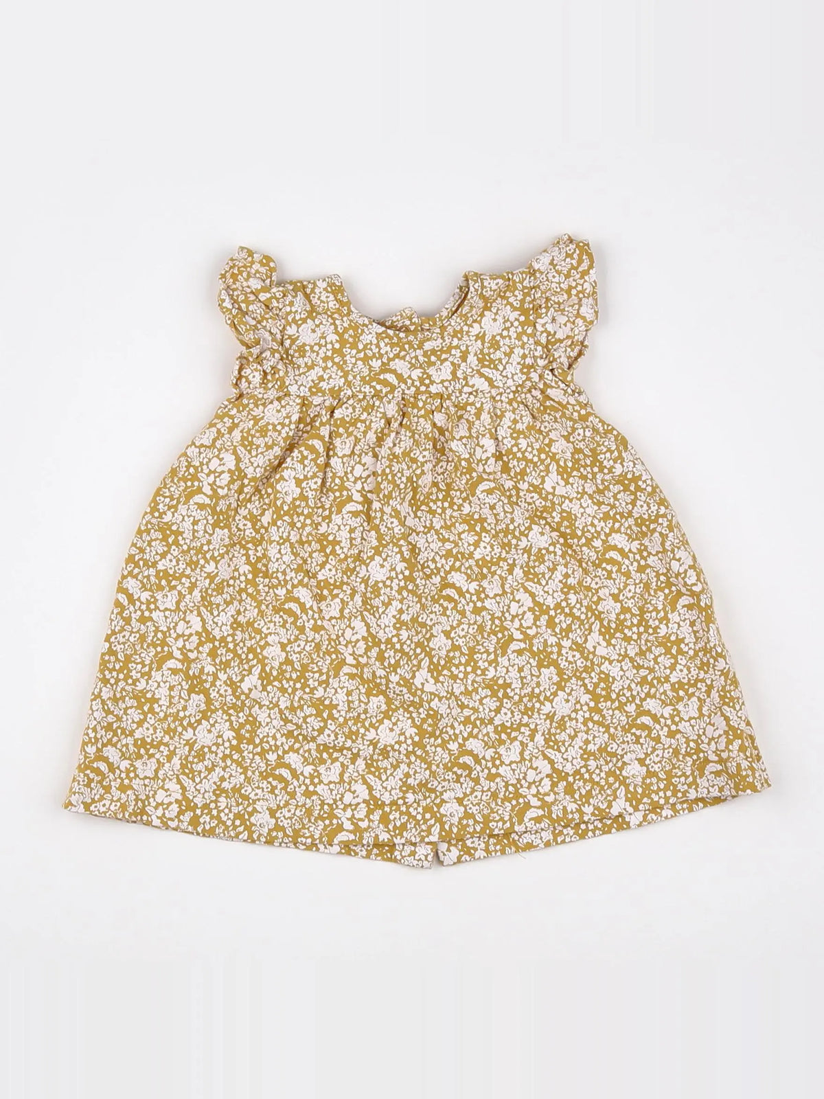 Vertbaudet - robe jaune, blanc - 3 mois