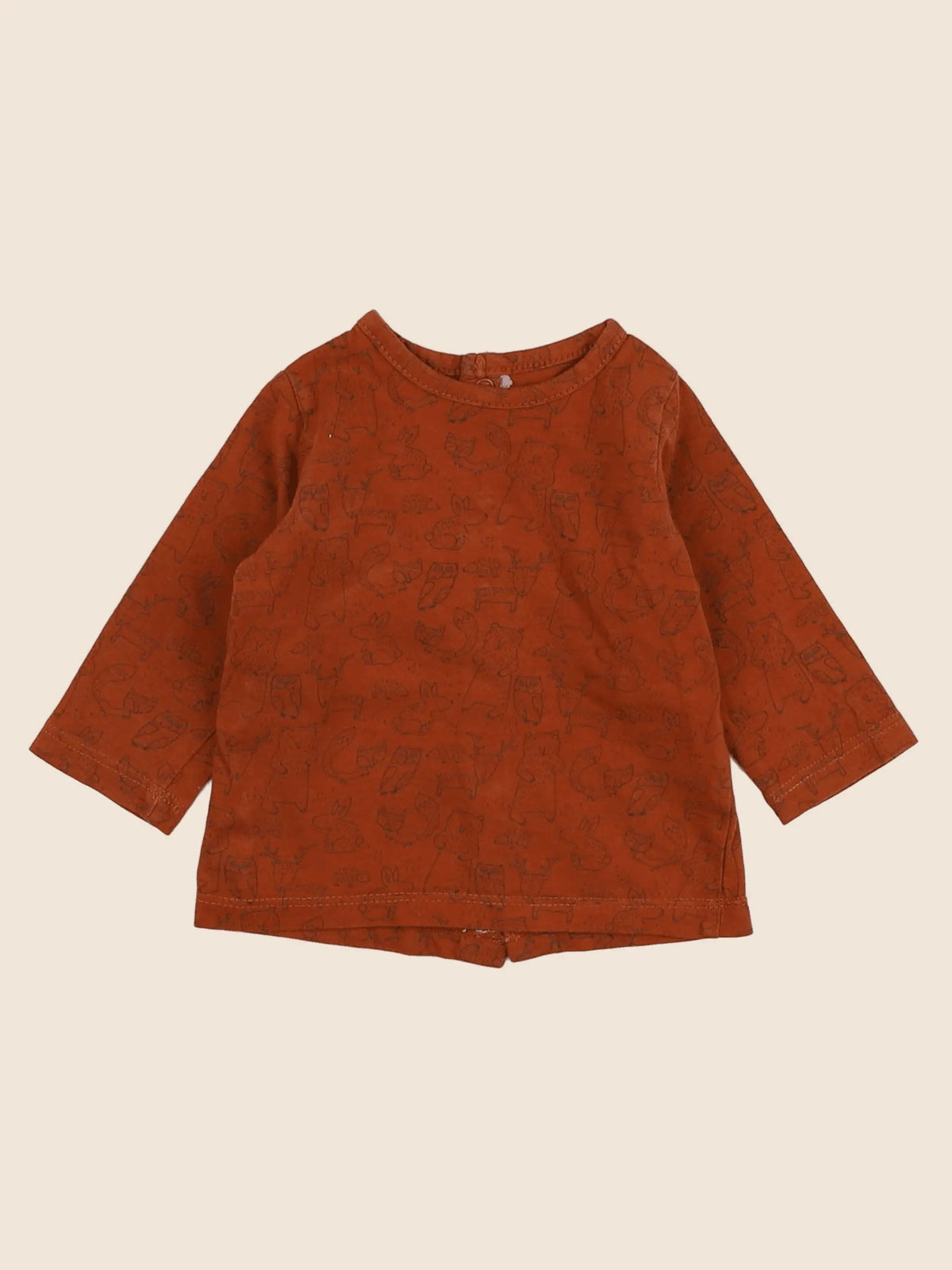 Vertbaudet - tee-shirt marron - 3 mois