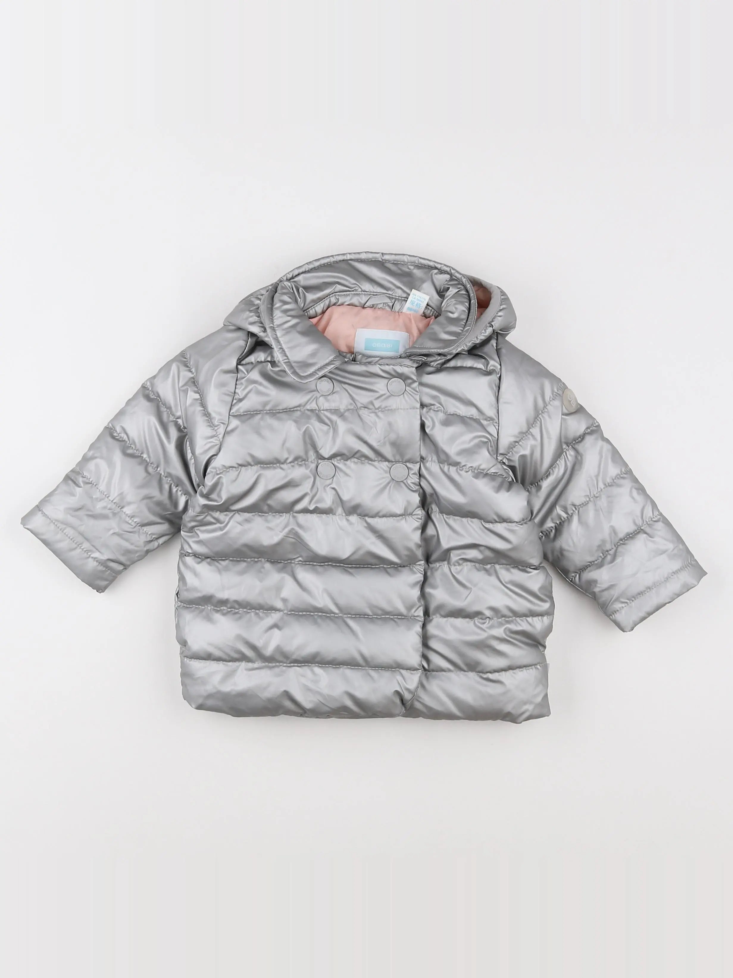 Obaïbi - doudoune argent - 6 mois