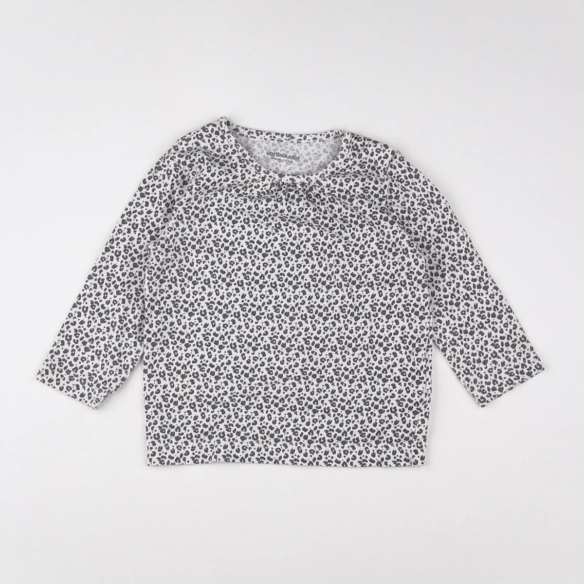 Vertbaudet - tee-shirt blanc, gris - 9 mois