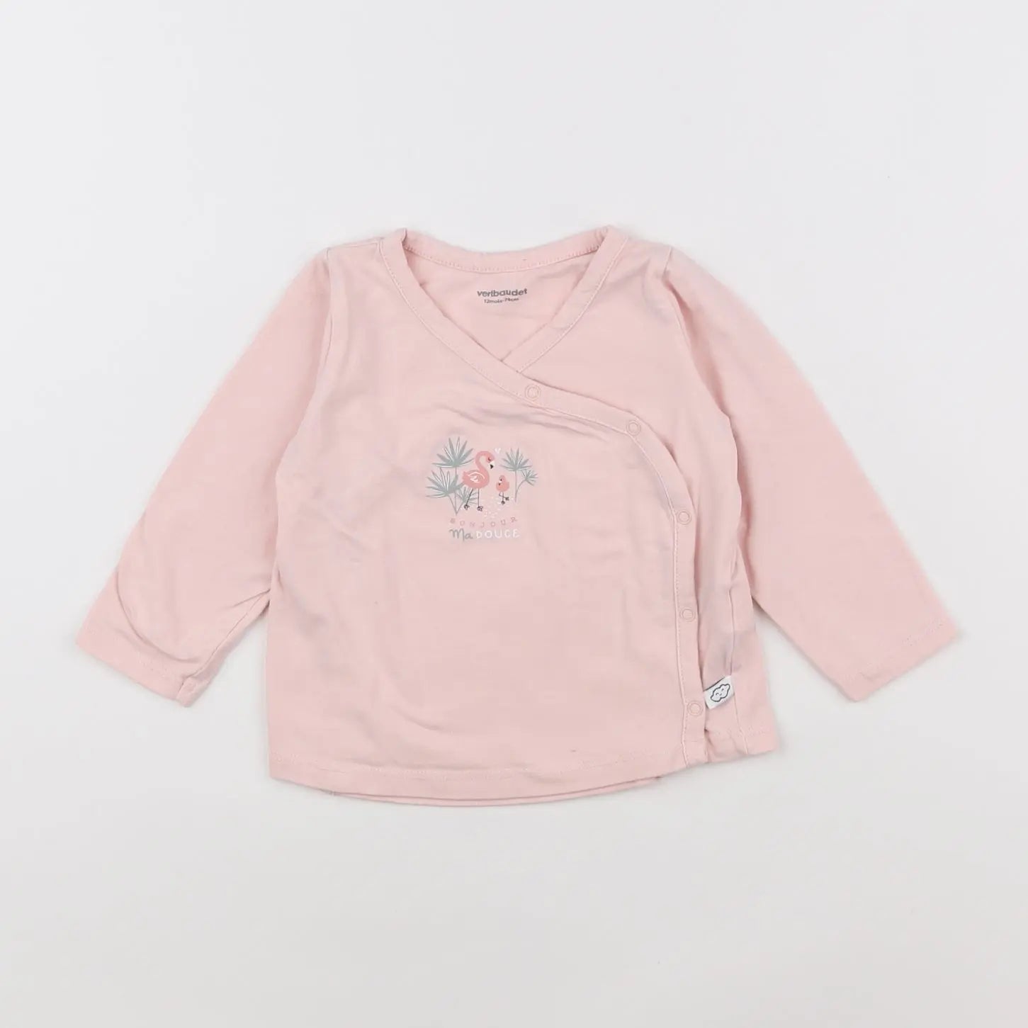Vertbaudet - tee-shirt rose - 12 mois