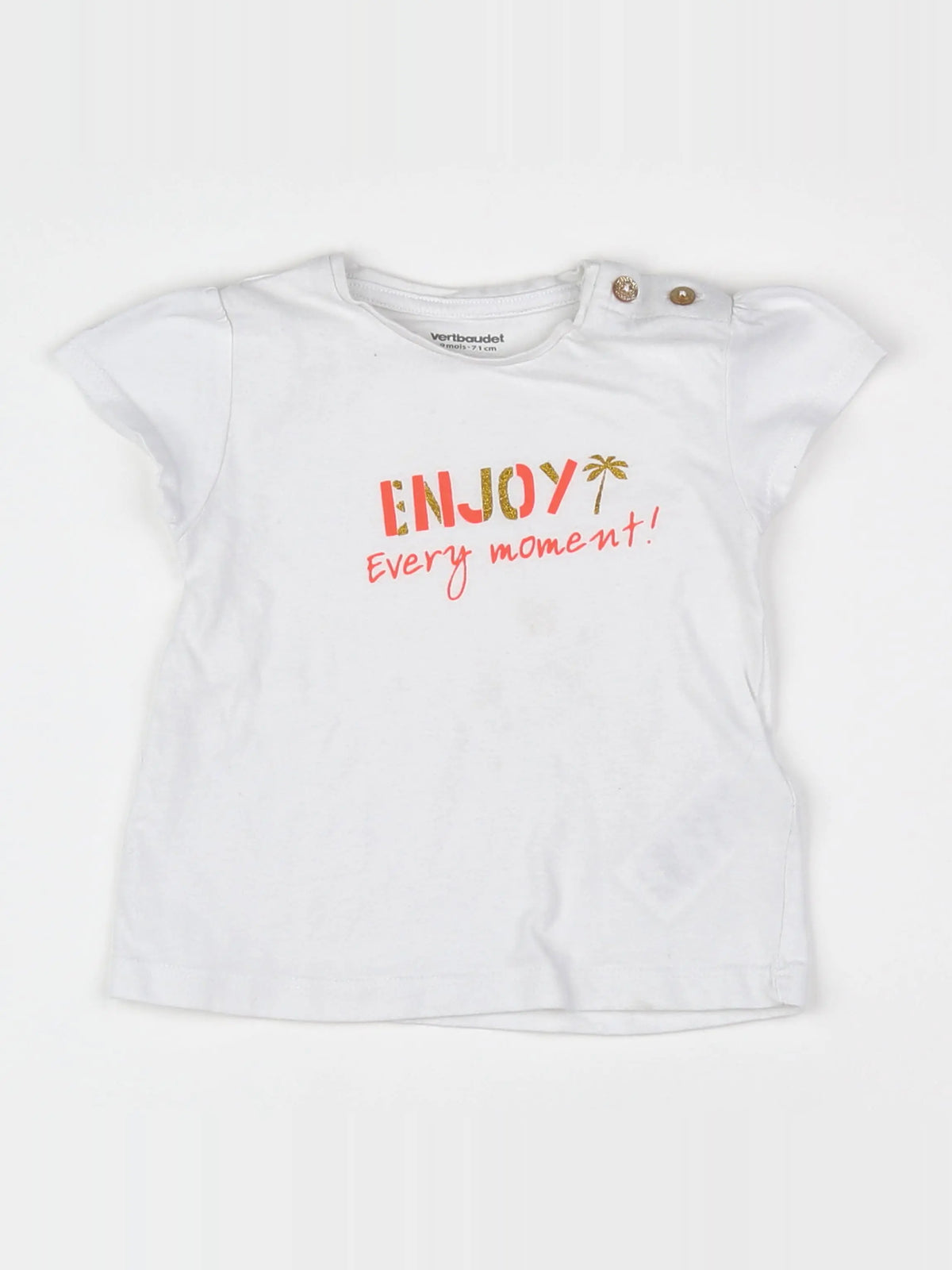 Vertbaudet - tee-shirt blanc - 9 mois