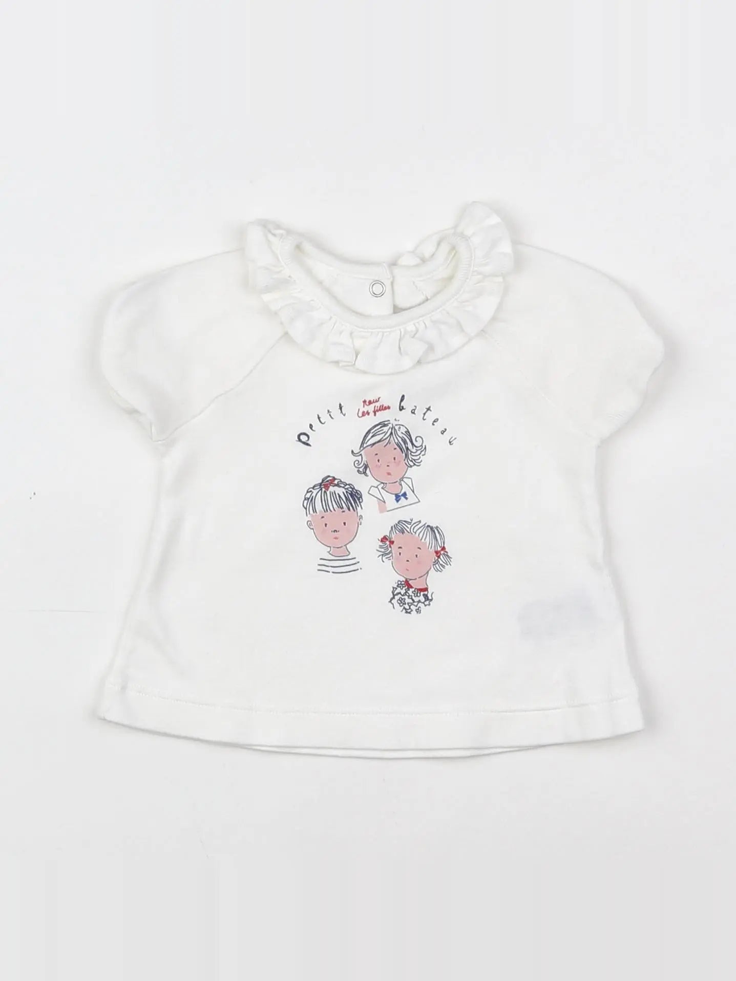 Petit Bateau - tee-shirt blanc - 3 mois