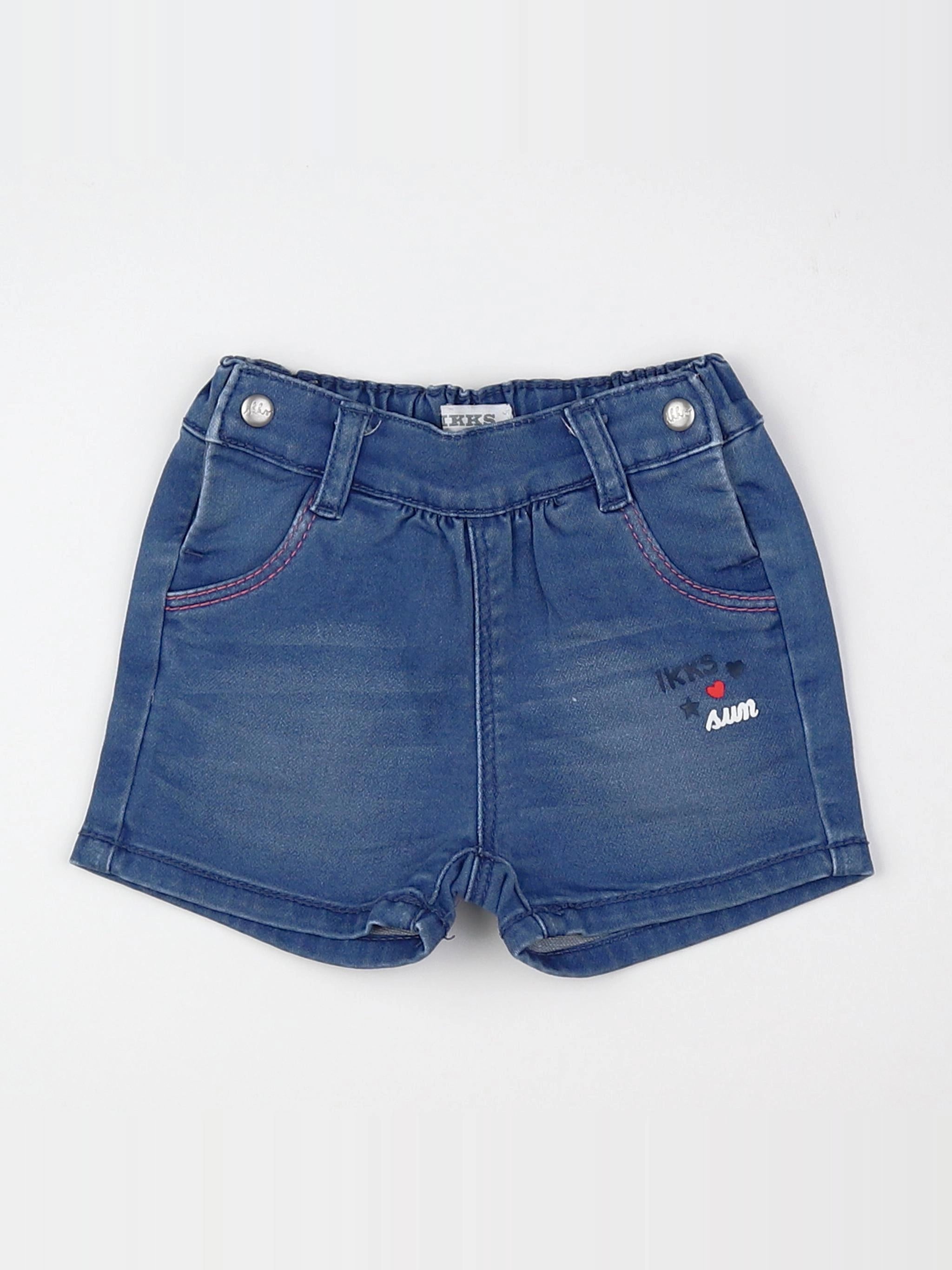 IKKS - short bleu - 12 mois